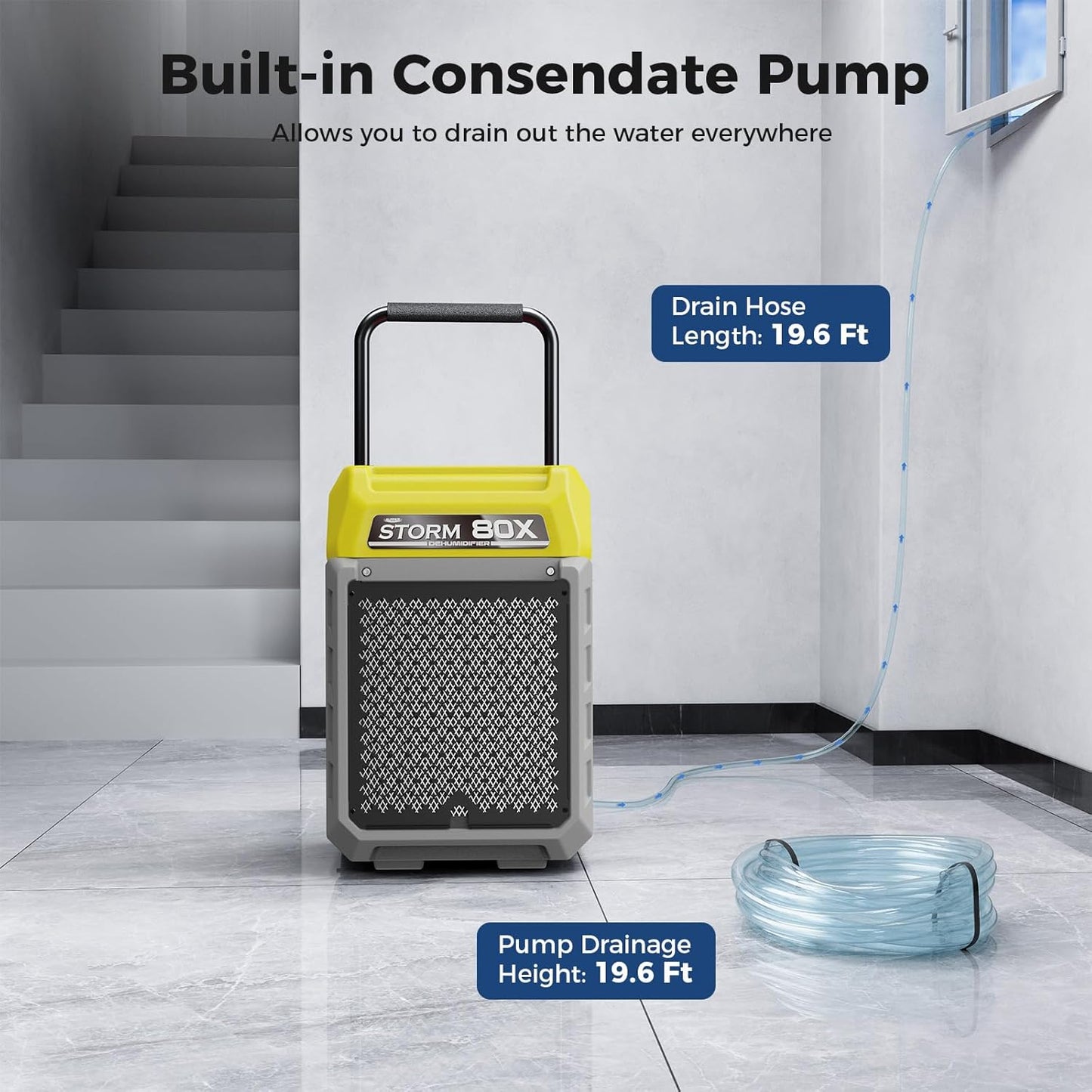 ALORAIR 170 Pints LGR Commercial Dehumidifier with Pump & Drain Hose, Portable Insutrial Dehumidifier for Basments, Home, Job Site, Fit for 2,100 Sq.Ft Space with Wheels & 5 Years Limited Warranty