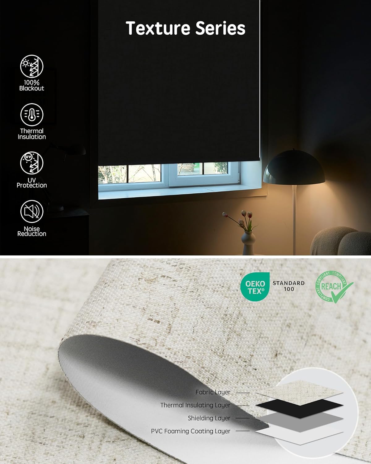 Yoolax Motorized Blinds with Remote, Smart Blinds for Windows Blackout Automatic Shades Work with Alexa Remote Control Roller Window Shades with Valance, Custom Size (Linen Beige)