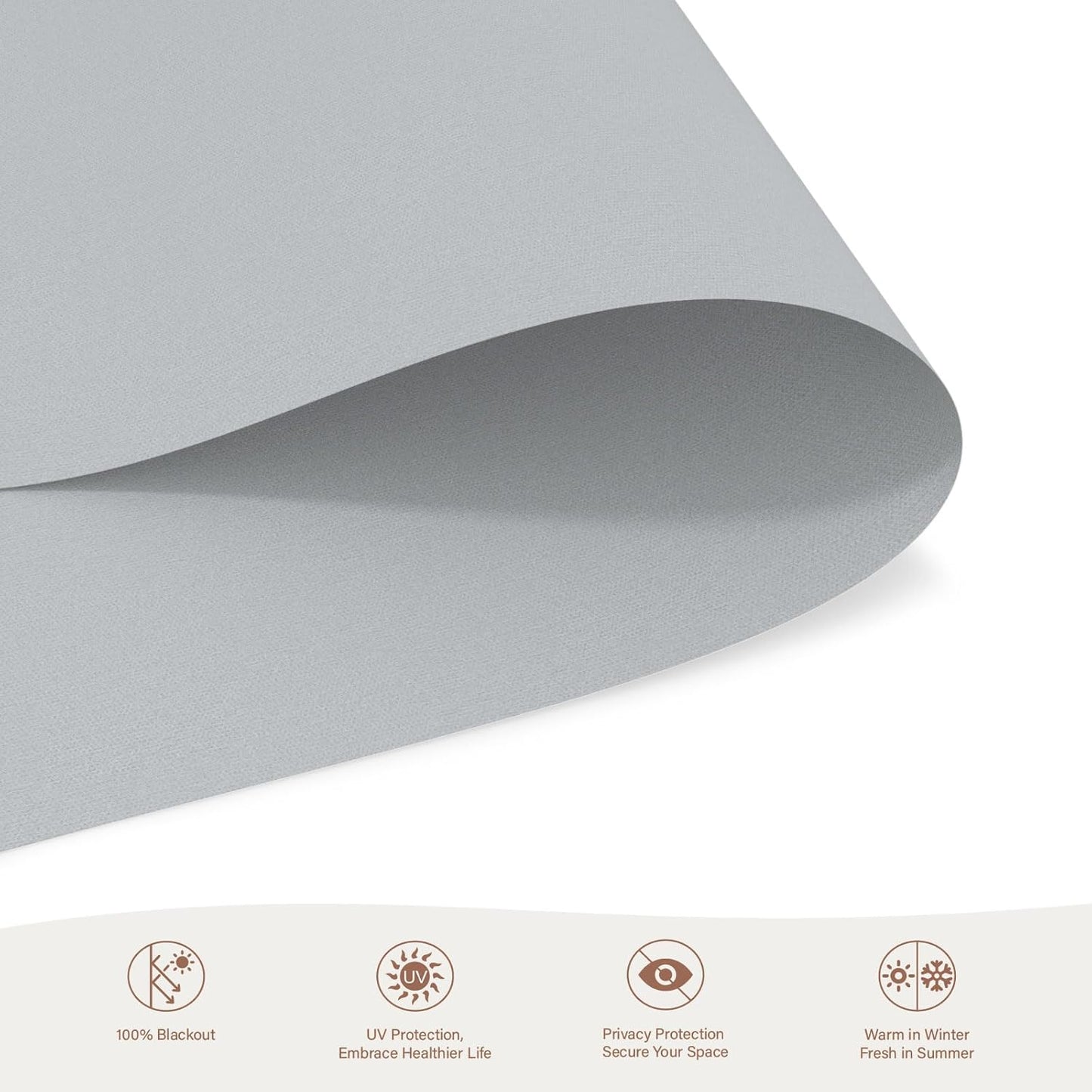 Motorized Roller Blinds with Remote, 100% Blackout Automatic Roller Shades for Bedroom, Bathroom, and Living Room, Customized Size, Morning Haze Gray