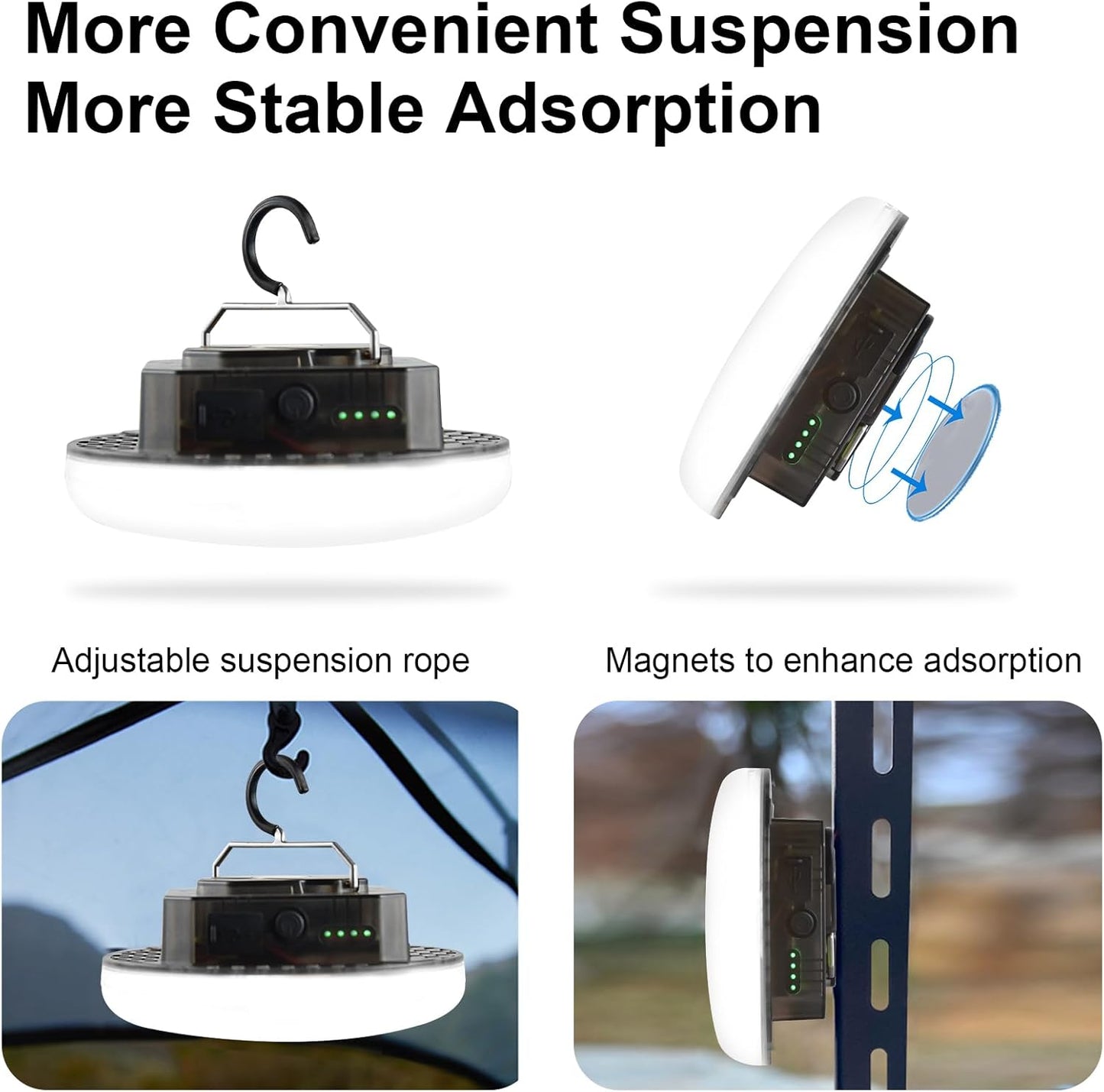 10000mAh 4000LM Rechargeable Camping Light with Motion Sensor and Radar , Standby Time of 72 Hours Automatic Light Portable Camping Lantern 30W with Magnet , IPX5 Waterproof Tent Lights
