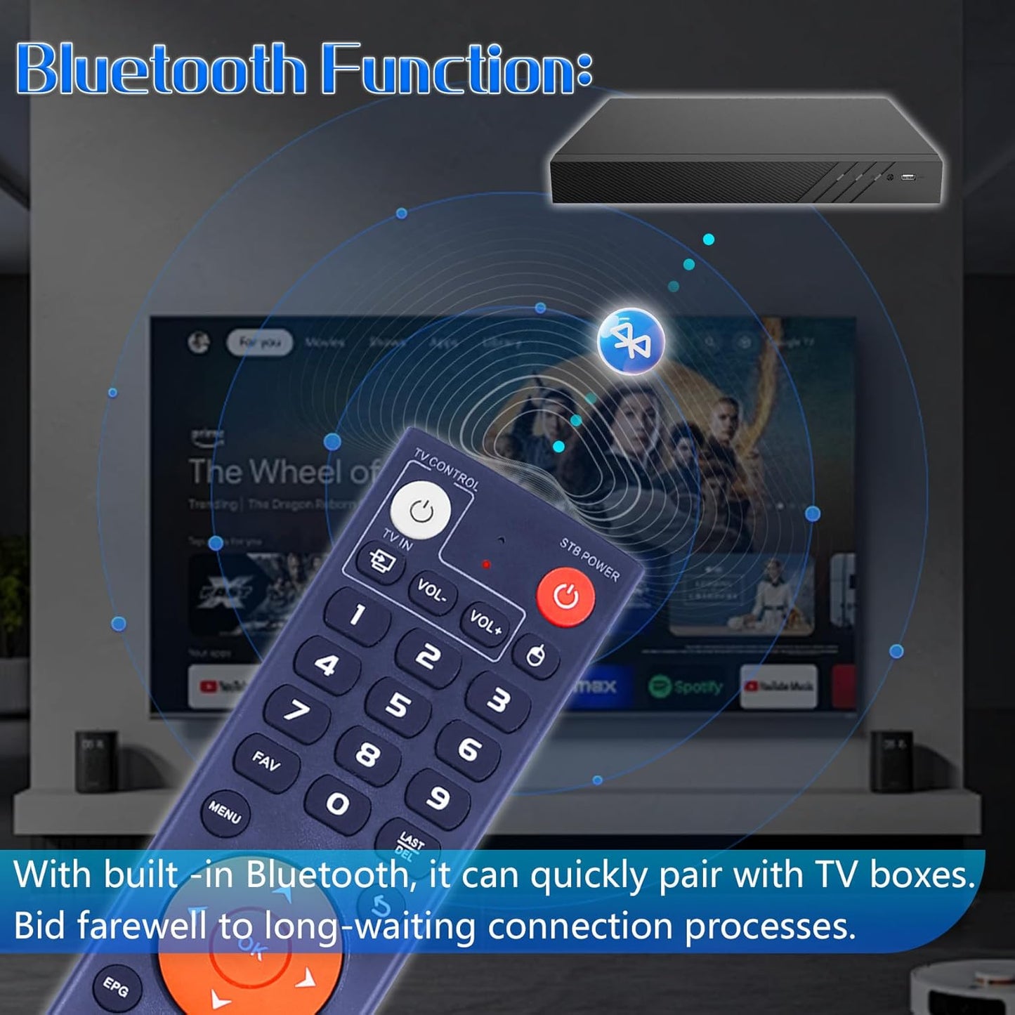 New V3 Plus Voice Remote Control, Replacement Compatible with vSeeBox V3 Plus V3 Pro Smart Bluetooth Voice Remote Control