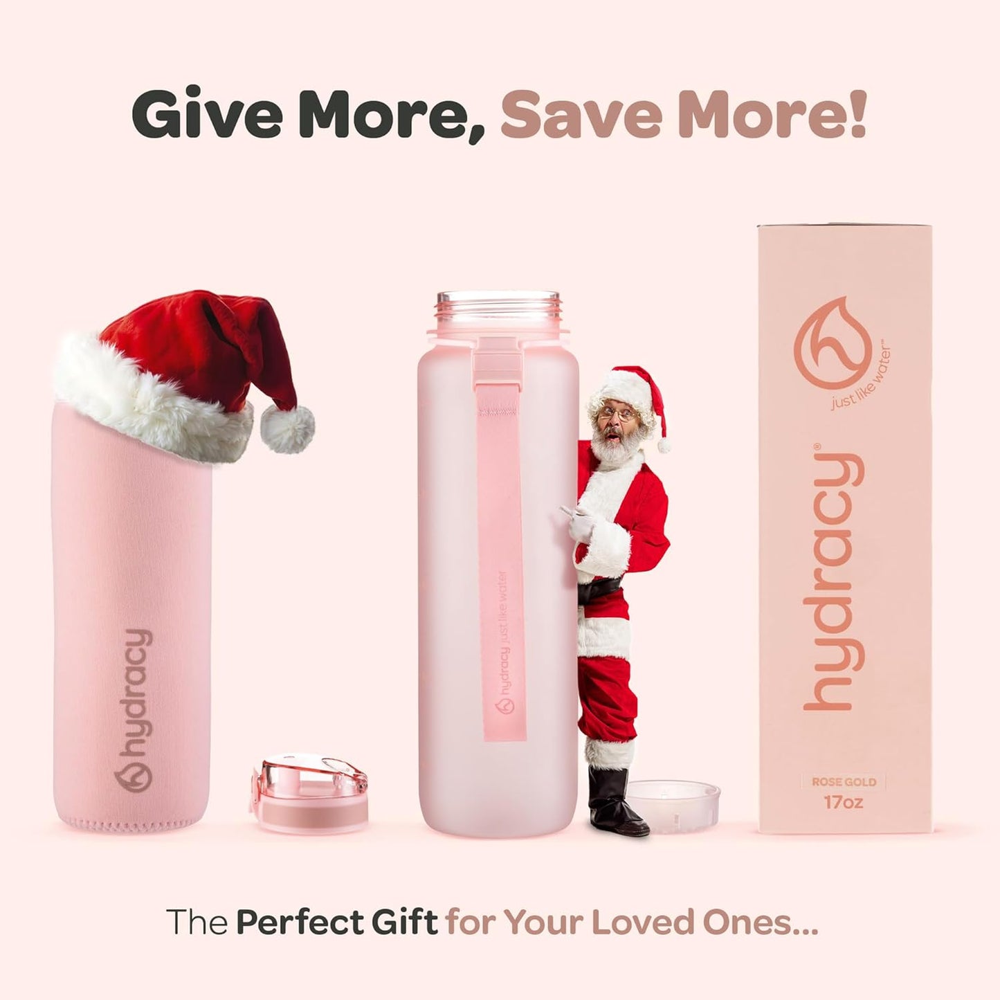 Hydracy Water Bottle with Time Marker -Large BPA Free Water Bottle & No Sweat Sleeve -Leak Proof Gym Bottle with Fruit Infuser Strainer & Times to Drink -Ideal for Fitness Sports & Outdoors