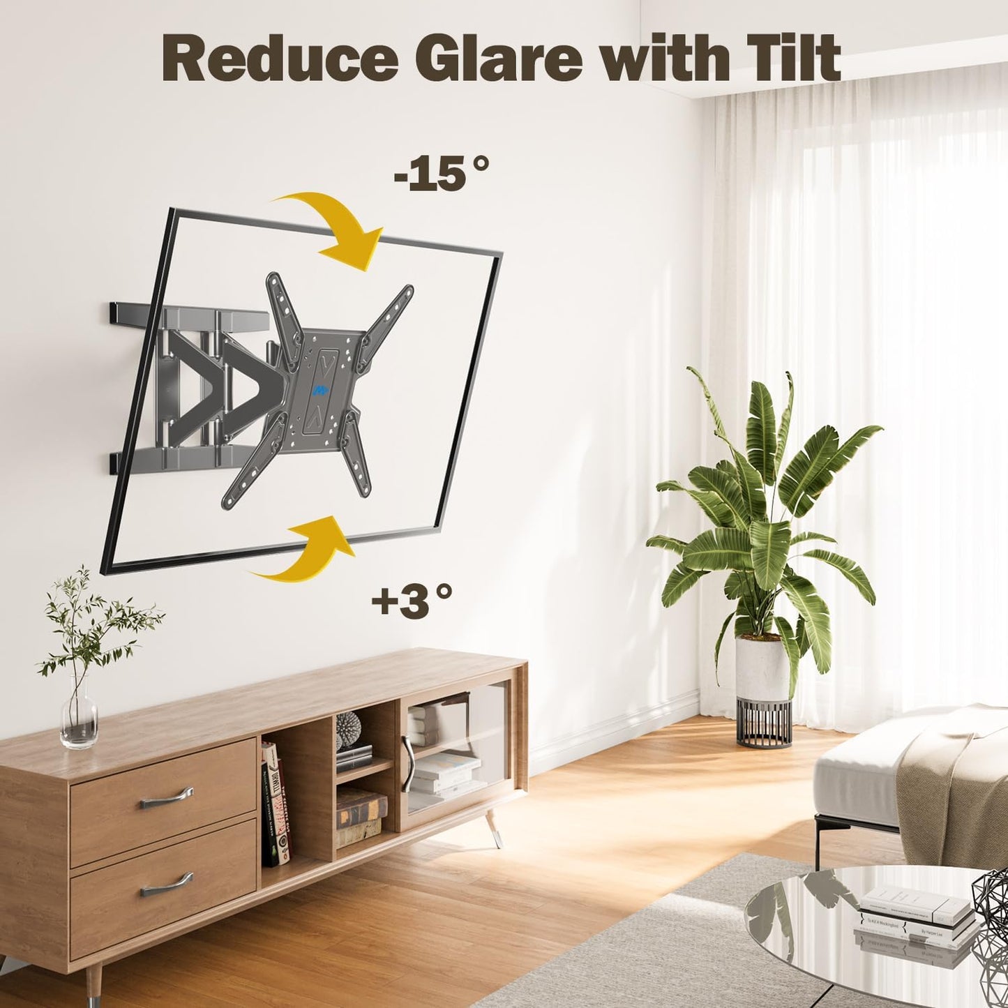 Mounting Dream Ultra Slim TV Wall Mount for 26-75 Inch Television, Full Motion Bracket with Smooth Extension, Swivel and Tilt, 1.38” Thin Low Profile TV Mount Fits 16'' Studs, Up to 400x400mm, 88lbs