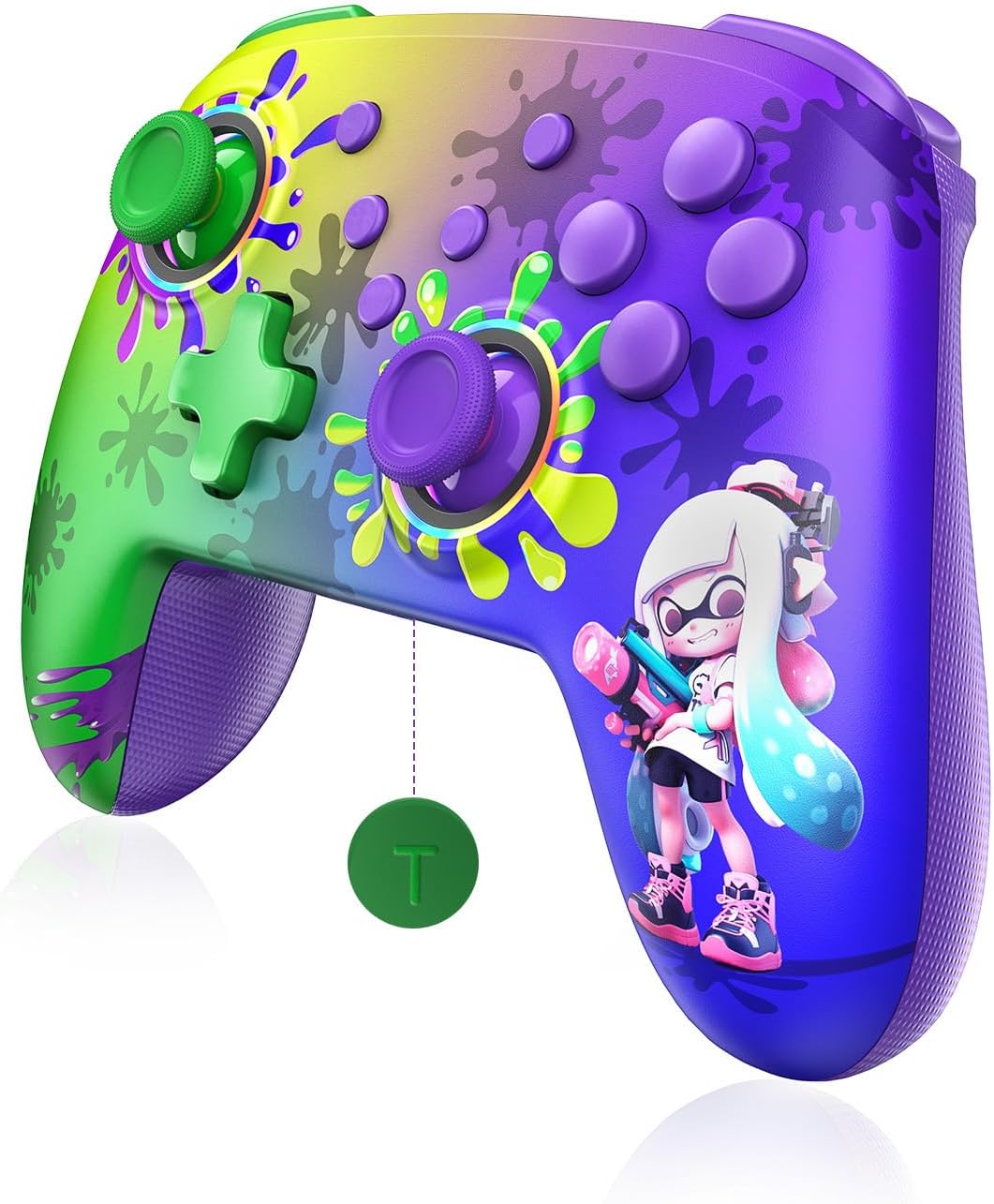 NexiGo Wireless Controller (No Deadzone) for Switch 2 and Switch, Bluetooth Controllers for Nintendo Switch with Vibration, Motion, Turbo and LED Light (Inkling)