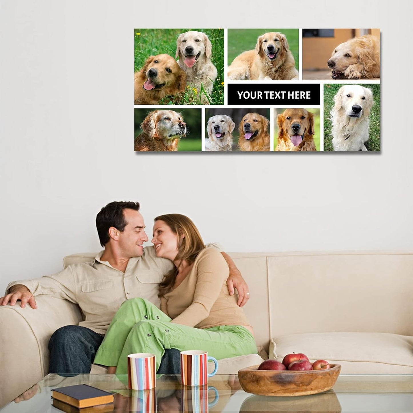 Collage Canvas Prints with Your Photos Personalized Multi Pictures for Wall Custom Family Wedding Baby Pet Dog Photo to Canvas Customized Gifts Home Wall Decor (Collage Photo-11, Framed)