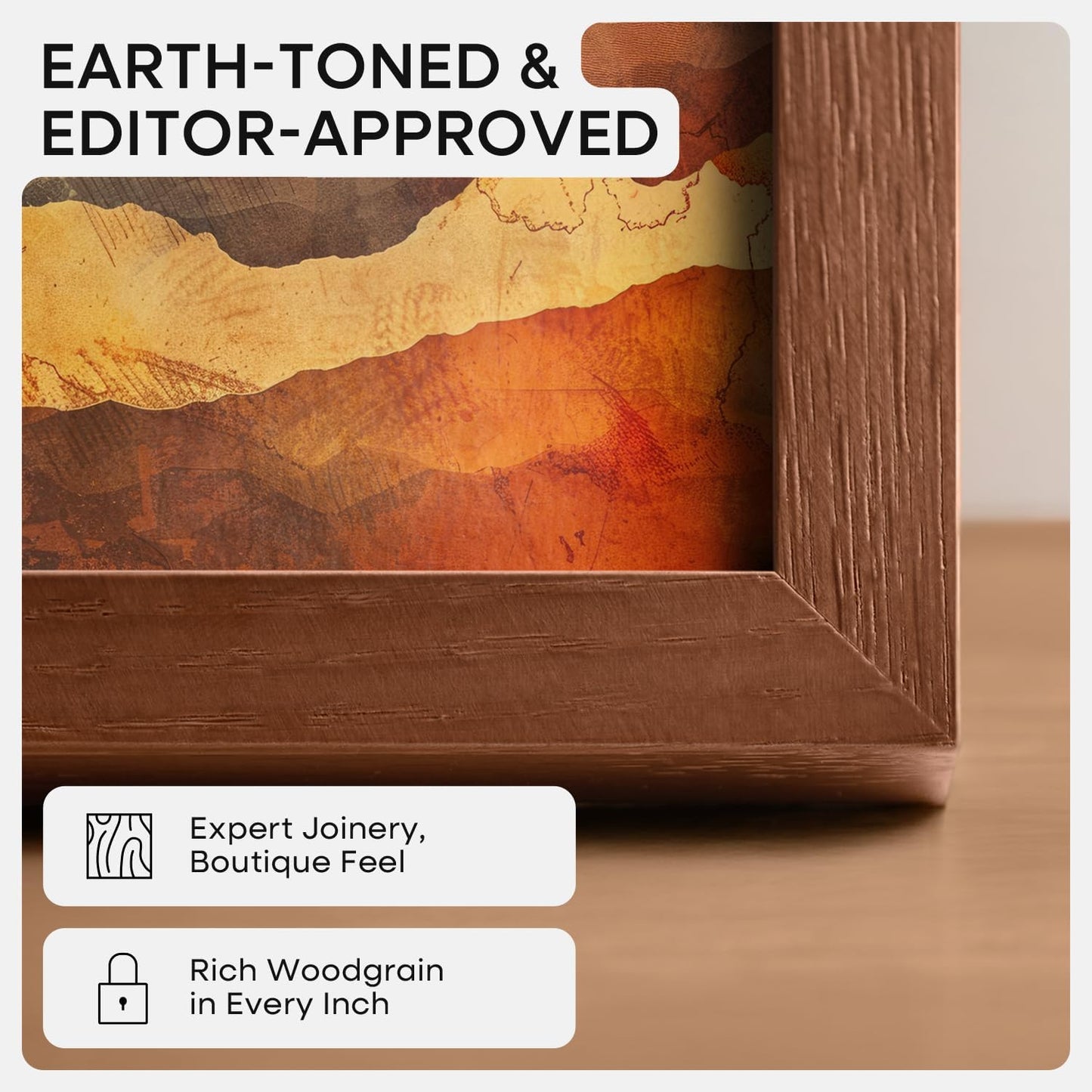 Homeforia 17x24 Picture Frame Brown, High End Dark Oak 17x24 Poster Wood Frame with Mat 13x19 for Photo, 17 x 24 Wooden Walnut Frame Matted to 13 x 19, 24x17 Frames, Tempered Glass, Wall Kit, Set of 1