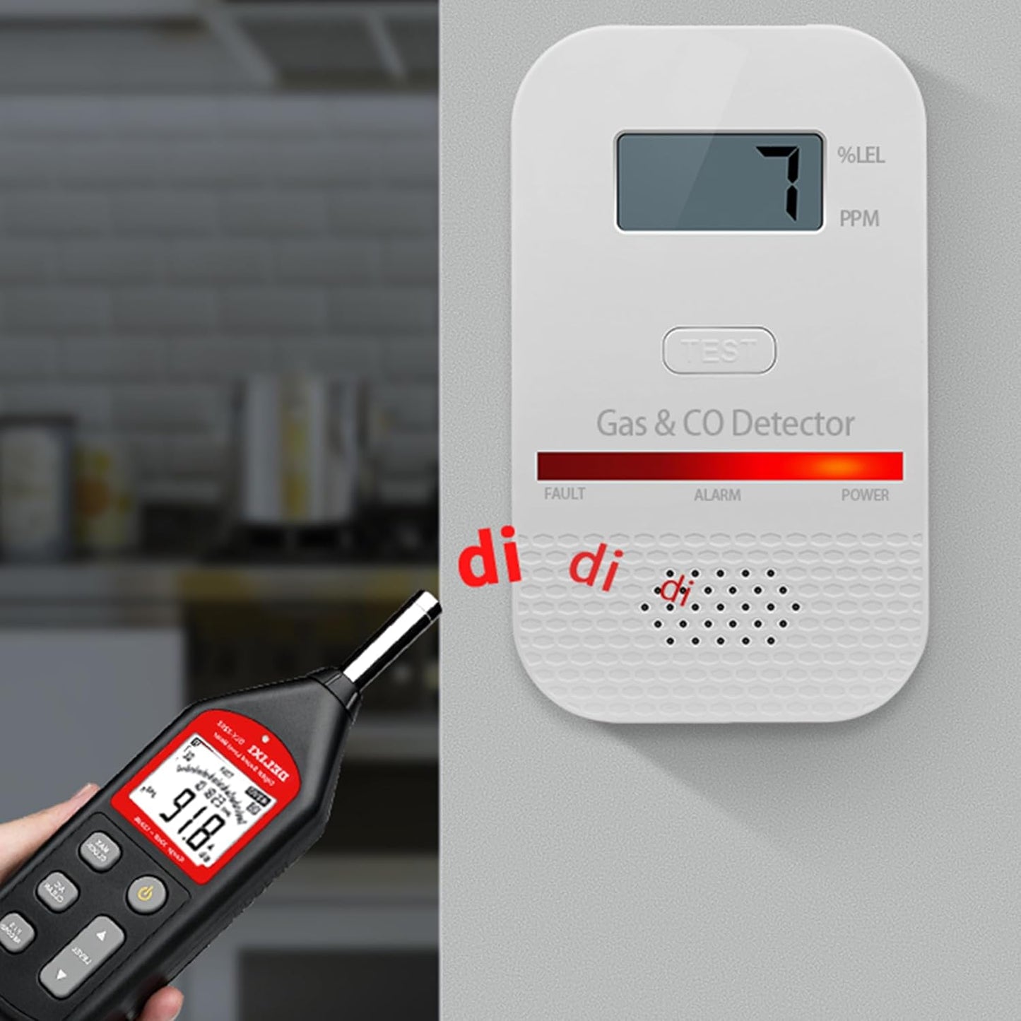 5PCS 2-in-1 Carbon Monoxide and Combustible Gas Detectors Combination, Plug in Co Leak Detector LNG LPG Monitor for Home Travel RV Essentials, Sound Alarm Over 85dB, 50-Feet Detection Range
