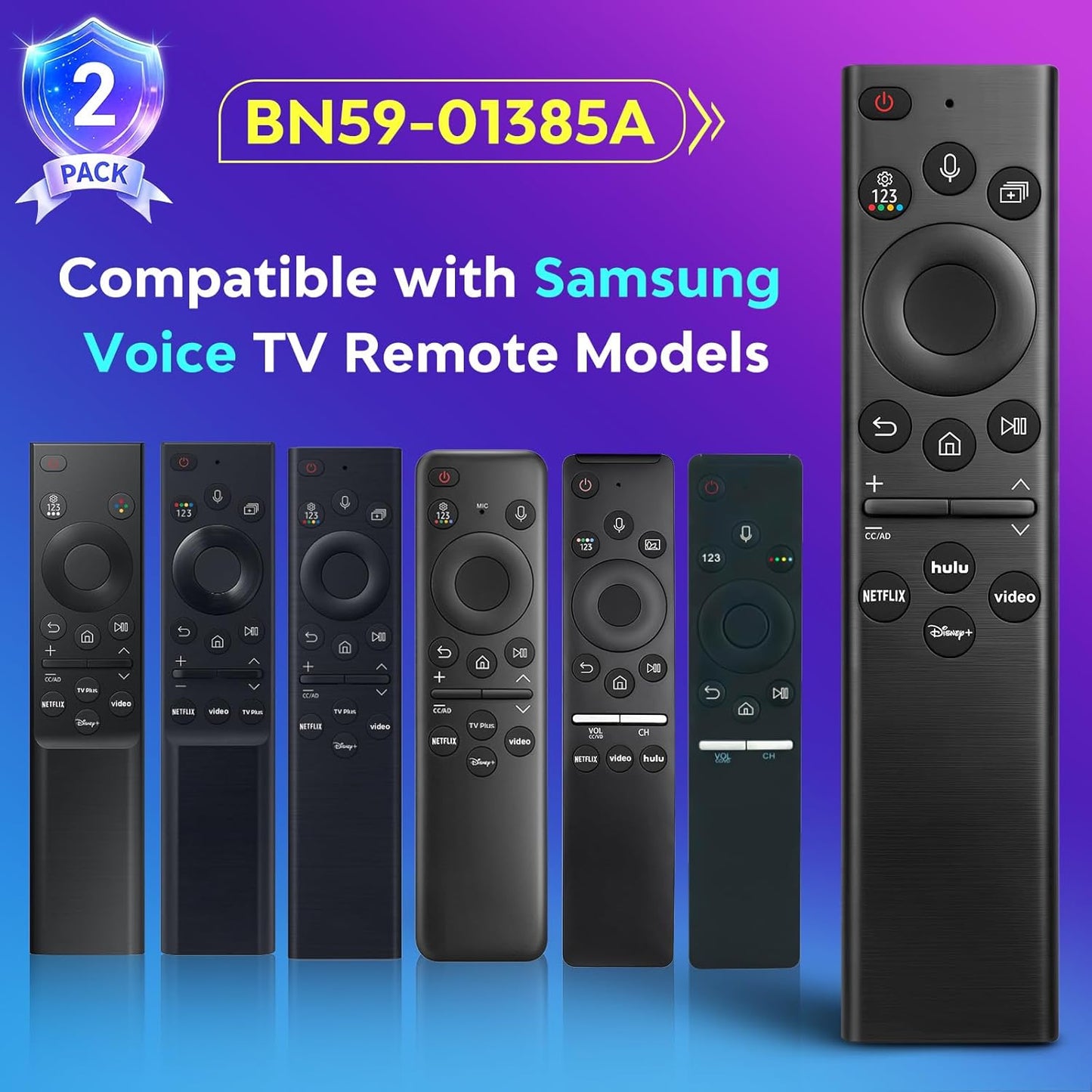 Replacement-Voice-for-Samsung-Smart-TV-Remote-Control-Universal BN59-01385A Compatible with Samsung Frame Curved QLED Crystal UHD TVs
