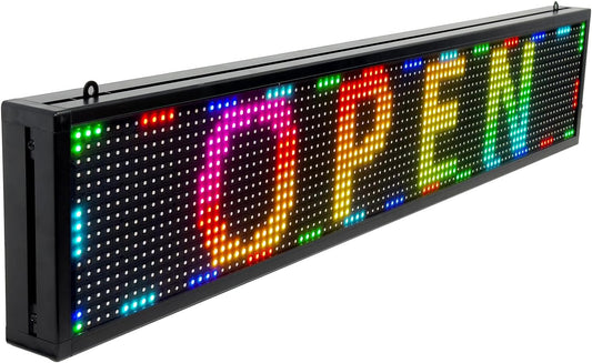 Scrolling LED Sign Programmable USB Wifi Small Indoor Outdoor Digital Bar Sign Display Stock Customizable Electronic Message Board for Business Screen Panel(39"X8")