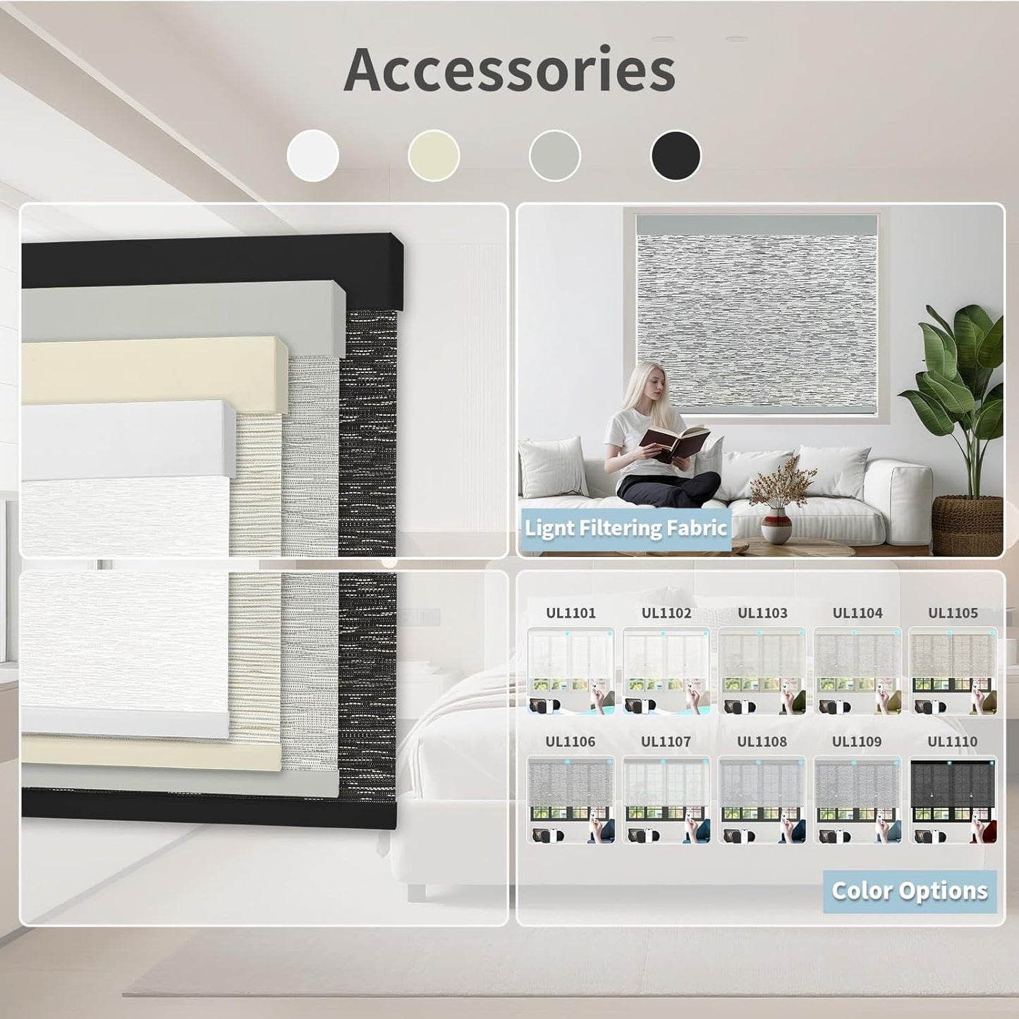 Motorized Blinds with Remote Custom Size Blackout Smart Roller Shades Compatible with Alexa Google, Electric Blinds for Windows