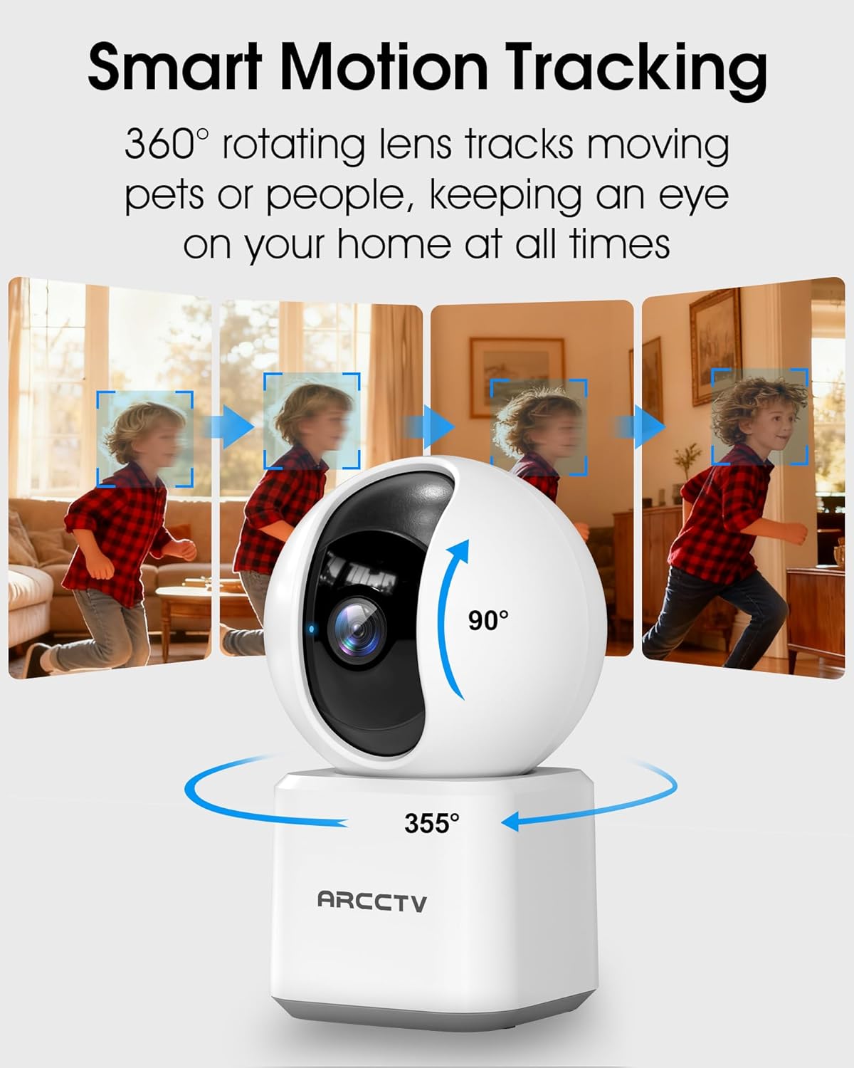Cameras for Home Security 2pcs with WiFi 6&5GHz/2.4GHz, Motion Tracking Never Miss a Moment, 2-Way Audio, Night Vision, Compatible with Alexa Upgrades Your Idoor Security