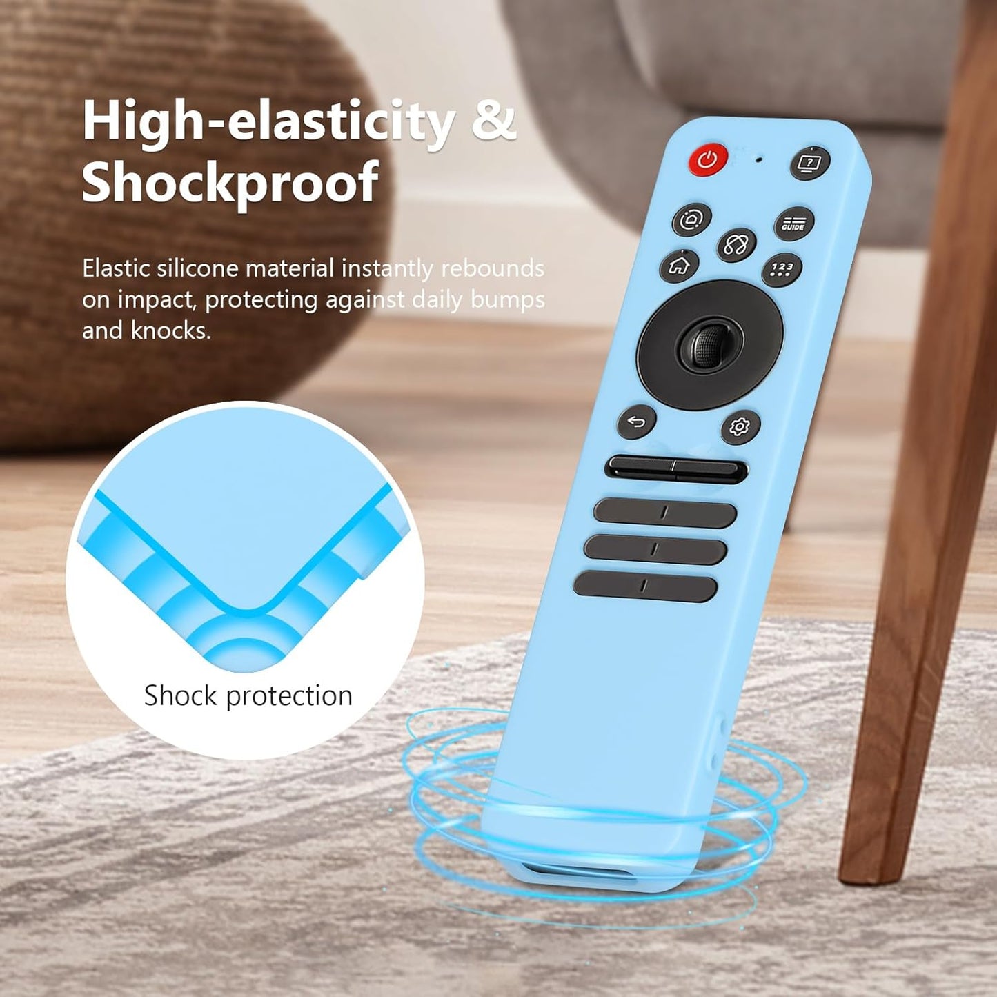 LEFXMOPHY Cover for LG MR25GA Remote Compatible with 2025 LG OLED Smart TV C5 B5 G5 M5 Series Remote, Silicone Case Glow in Dark - Blue