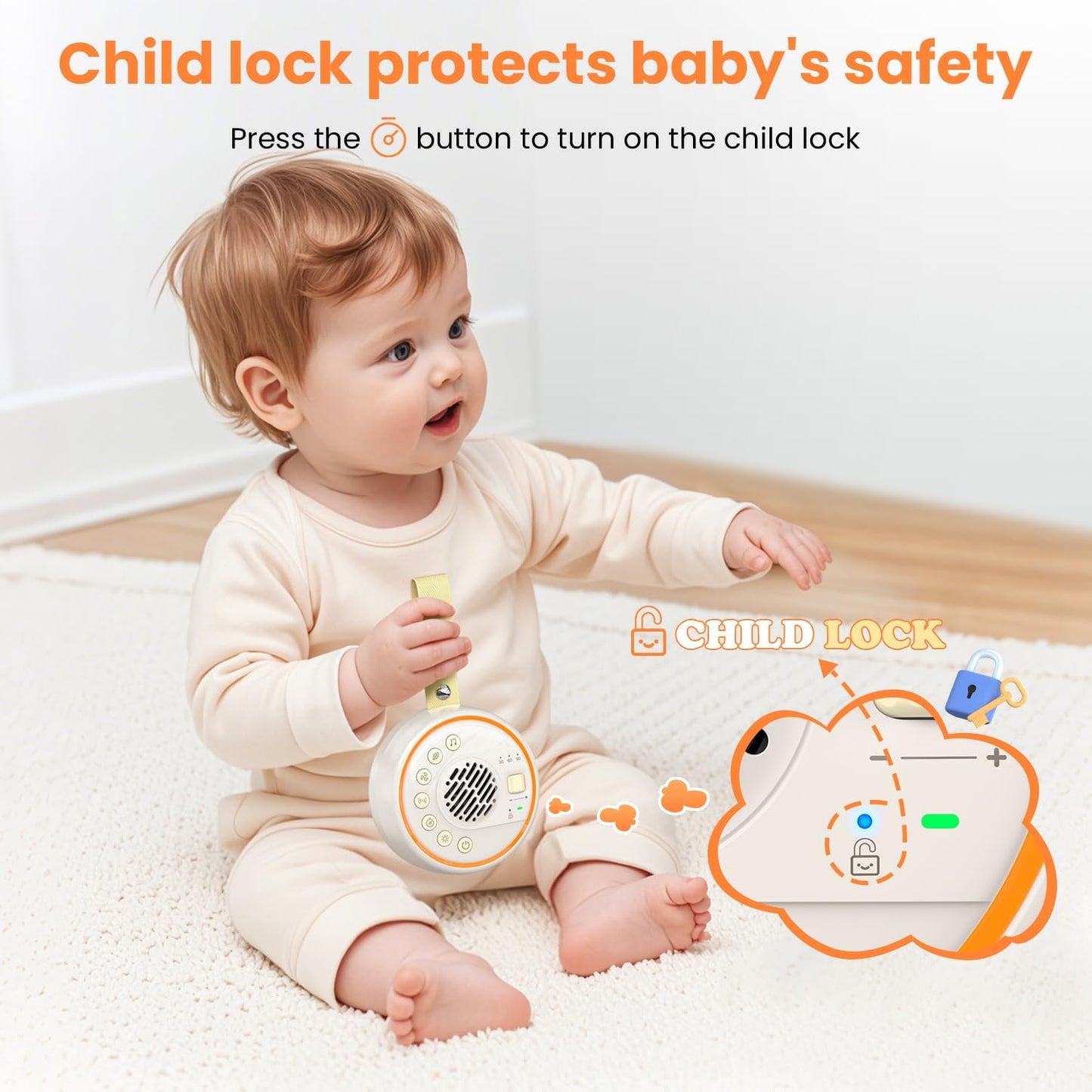 White Noise Machine Portable Sound Machine with 22 Soothing Sounds for Kids Adults, 4 Modes Night Light,3 Sleep Timer,Sound Therapy for Home Office Travel