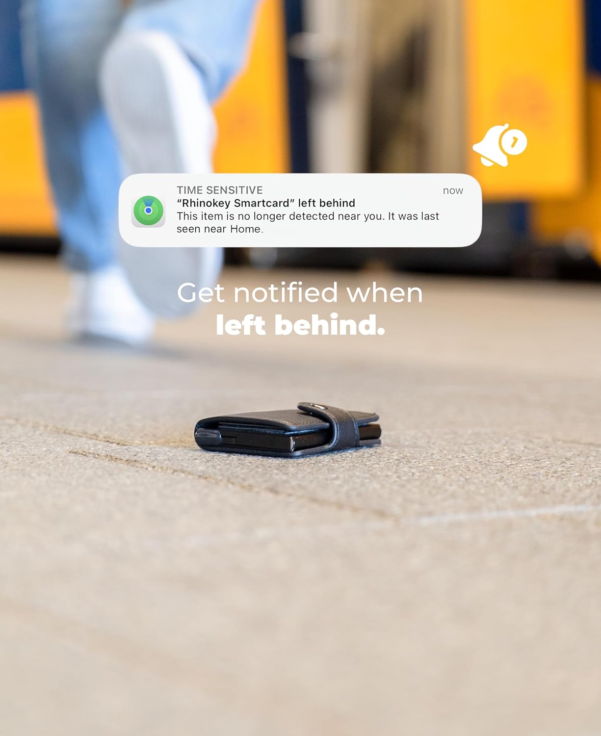 Rhinokey® Wallet Tracker Card (iOS Only) - Slim Rechargeable 1.8mm Thin Tracker Airtag Wallet IP68 Waterproof Apple Find My Luggage Tags Item Finder with Key Chain Hole