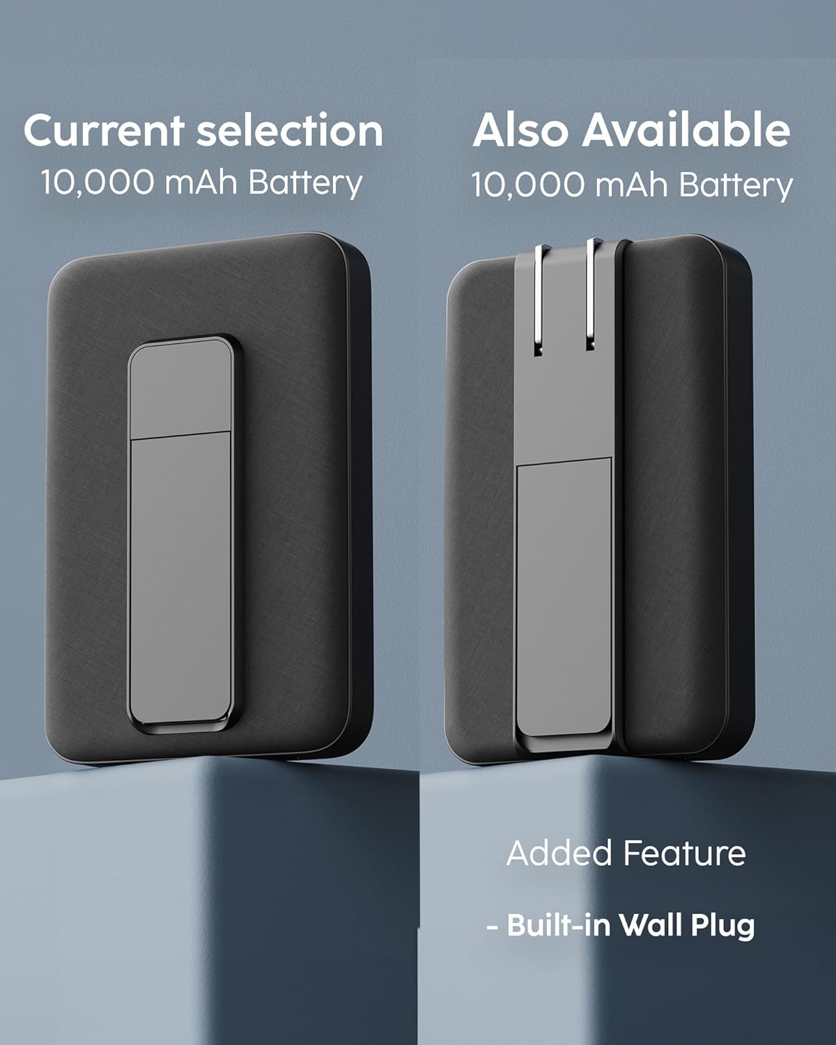 myCharge CliqLuxe 10,000mAh Wireless Magnetic Power Bank - Qi2.2 25W Ultra-Fast Wireless Charging | Foldable Metal Stand | 20W PD USB-C Port | Digital Battery Display | Premium Black Fabric