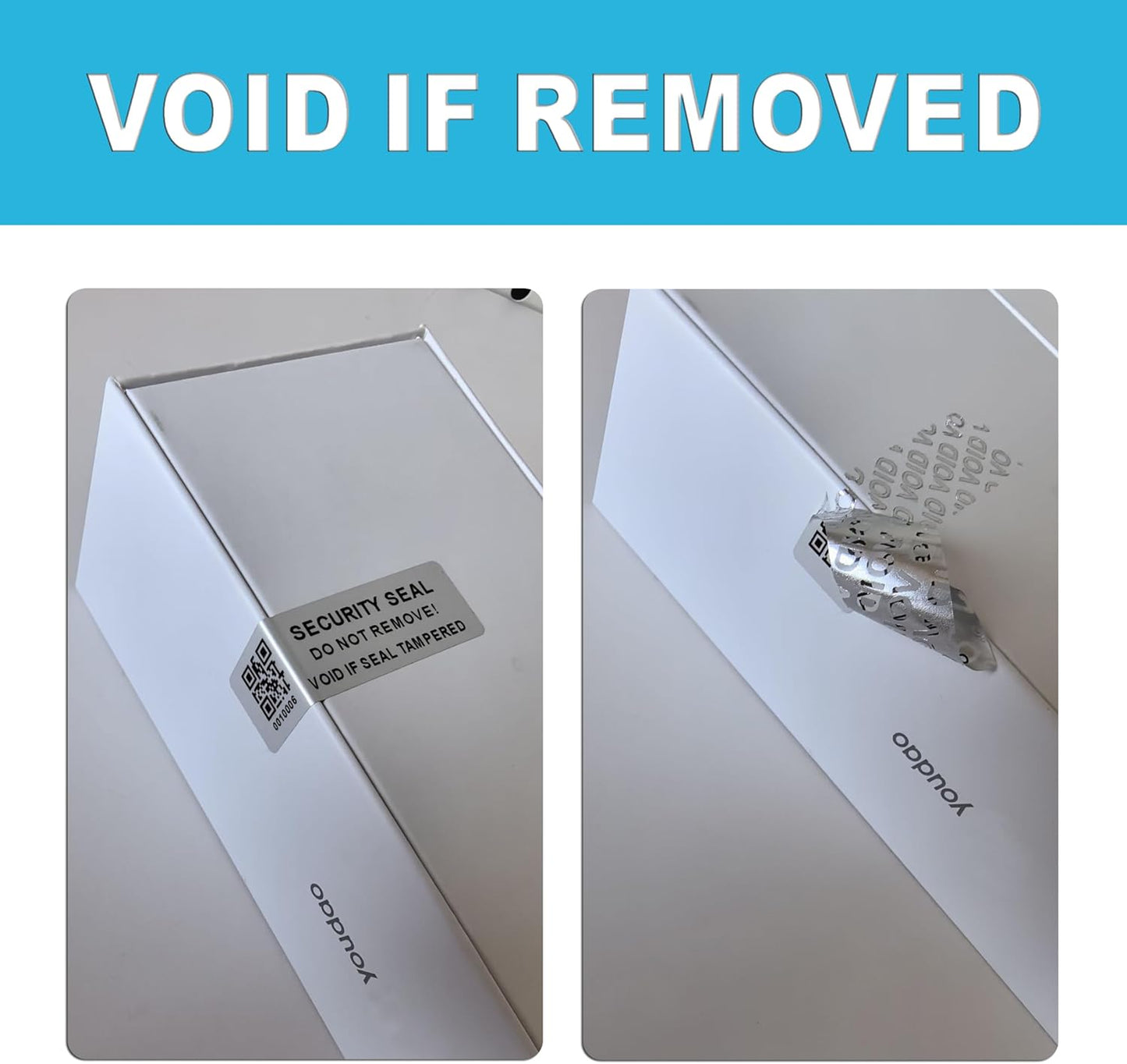 Customized Printed Tamper Evident Proof Serial Number QR Code Labels Sequential Bar Code Stickers Consecutive Security Warranty Void Label-Sealing for Package