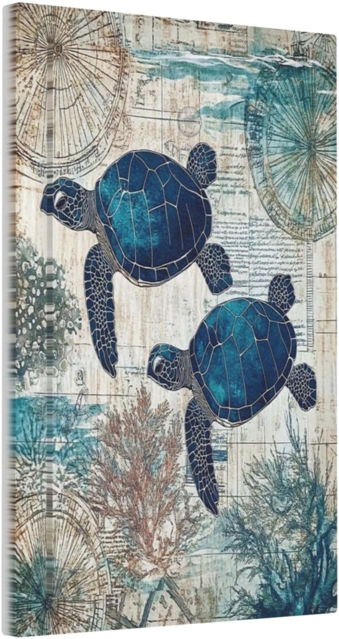 Blue Green Sea Turtle Tropical Ocean Coral Nautical Map Light Switch Cover Plate 1 Gang No Device Blank Electrical Wall Plates Faceplate Decorative Switch Plate For Bed Room Bathroom Decor