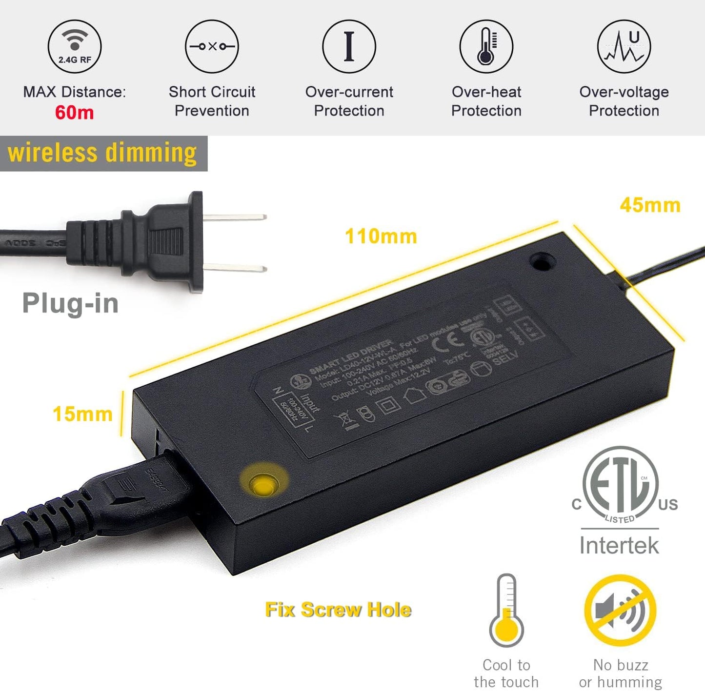 VST Under Cabinet Mini Panel Lighting 3PCS 3.94inch 12V 2.5W(Total 7.5W) with Wireless Dimmer Switch, Surface Mount Puck Light for Kitchen Van Truck Car Galley Downlight (Round Black4000K)