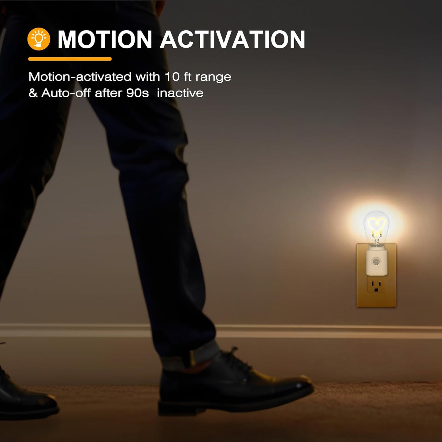LED Night Light with Motion Sensor, Night Lights Plug into Wall, Dimmable Light Sensor, Home Decor for Kids Gifts, Halloween, Christmas, Holiday, Hallway Bedroom Kids Room, 1-Pack