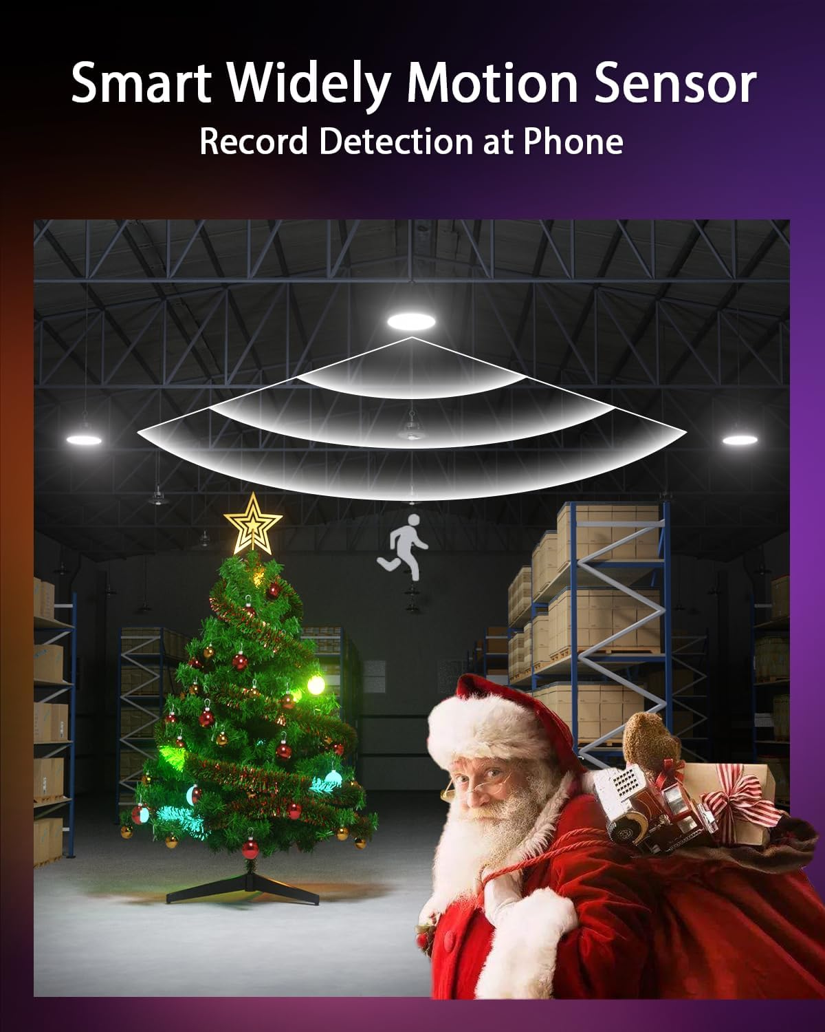 Lumary Bluetooth UFO LED High Bay Light with Remote, Adjustable Motion Detection, 16,000lm 5000K Daylight for Shop Garage, Aluminum Fin, Work with Alexa via Hub(Sold Separately), 120-277V, 100W