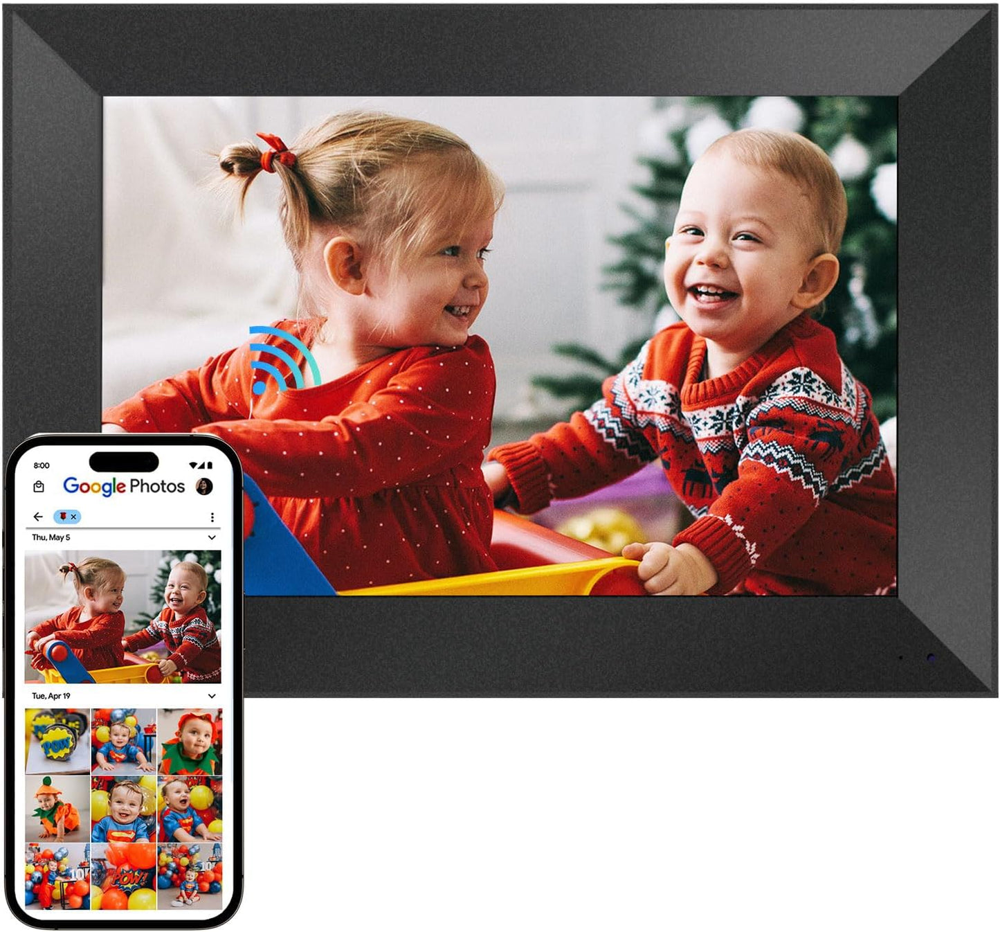 Cozyla Digital Photo Frame WiFi Smart Digital Picture Frame Free Unlimited Storage Share Photo with Family and Friend via App Email Google Photos Instagram Web Browser Photo Frame Electronic 10.1 Inch
