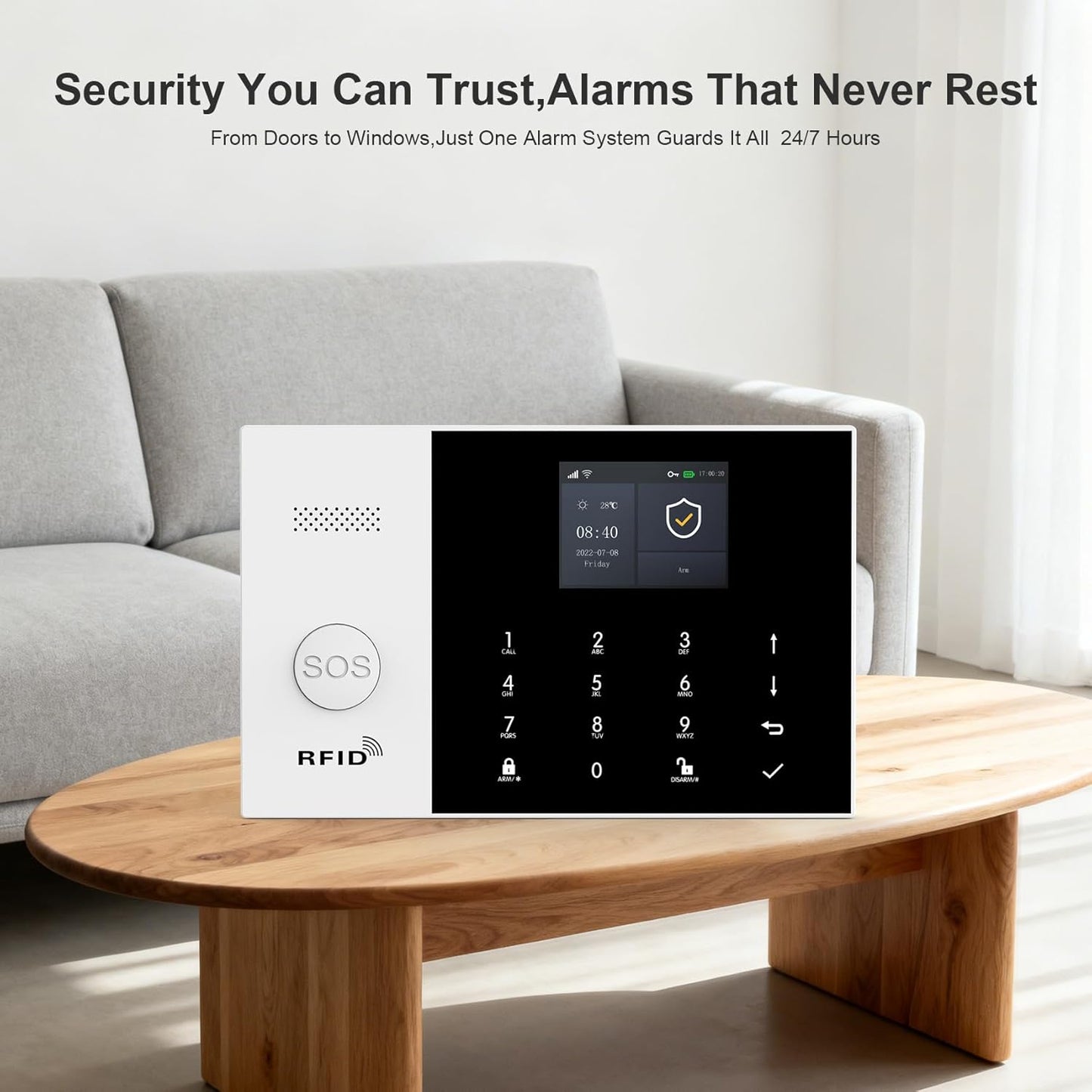 LWOHSI Wireless Alarm System,Anti-Theft Home Security Systems,Tuya APP Real-Time Alerts,21 Piece Kits with DIY Door/Window Sensor,Motion Detector,Remote,Work with Alexa for Villa,Apartment,Warehouse