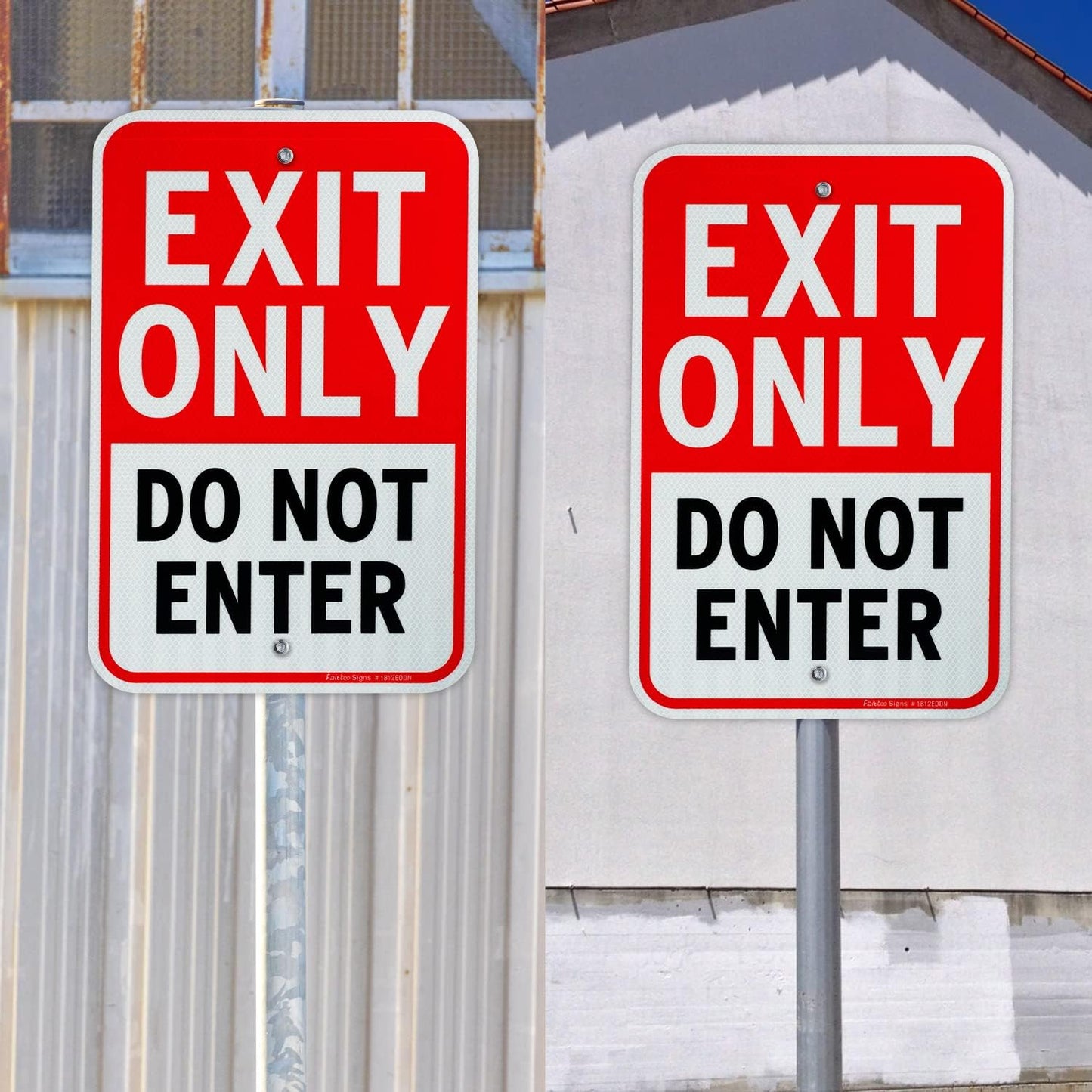 Faittoo Exit Only Do Not Enter Sign, 18 x 12 Inches Engineer Grade Reflective Aluminum Sign, UV Protected, Weather/Fade Resistant, Easy to Install and Read, Indoor/Outdoors Use