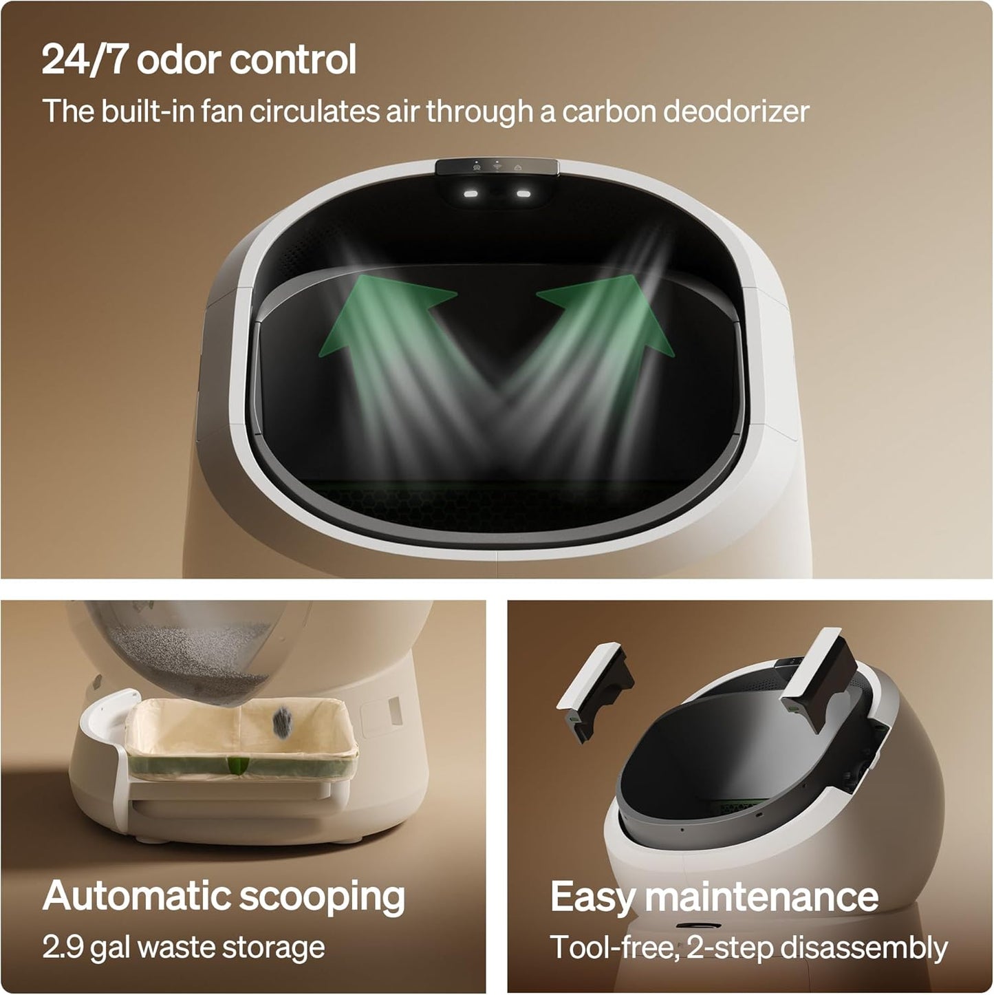 PETLIBRO Upgrade Luma Automatic Cat Litter Box AI Camera Waste Analysis, Triple Safety Protection Self Cleaning Litter Box, Odor Control in-App Usage Tracking, Open-Top Multi-Cat Recognition LitterBox