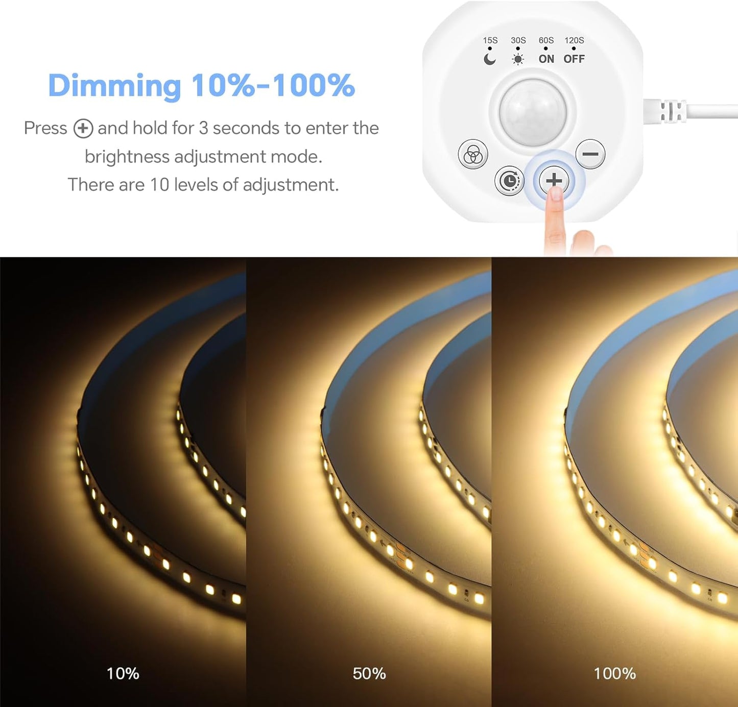 Motion Sensor LED Strip Light Kit, 16.4Ft Running Water Flowing LED Strip Lights Cut&Dimmable, 3000K 24V Motion Activated Flexible Horse Race Tape Light for Room Stair Corridor