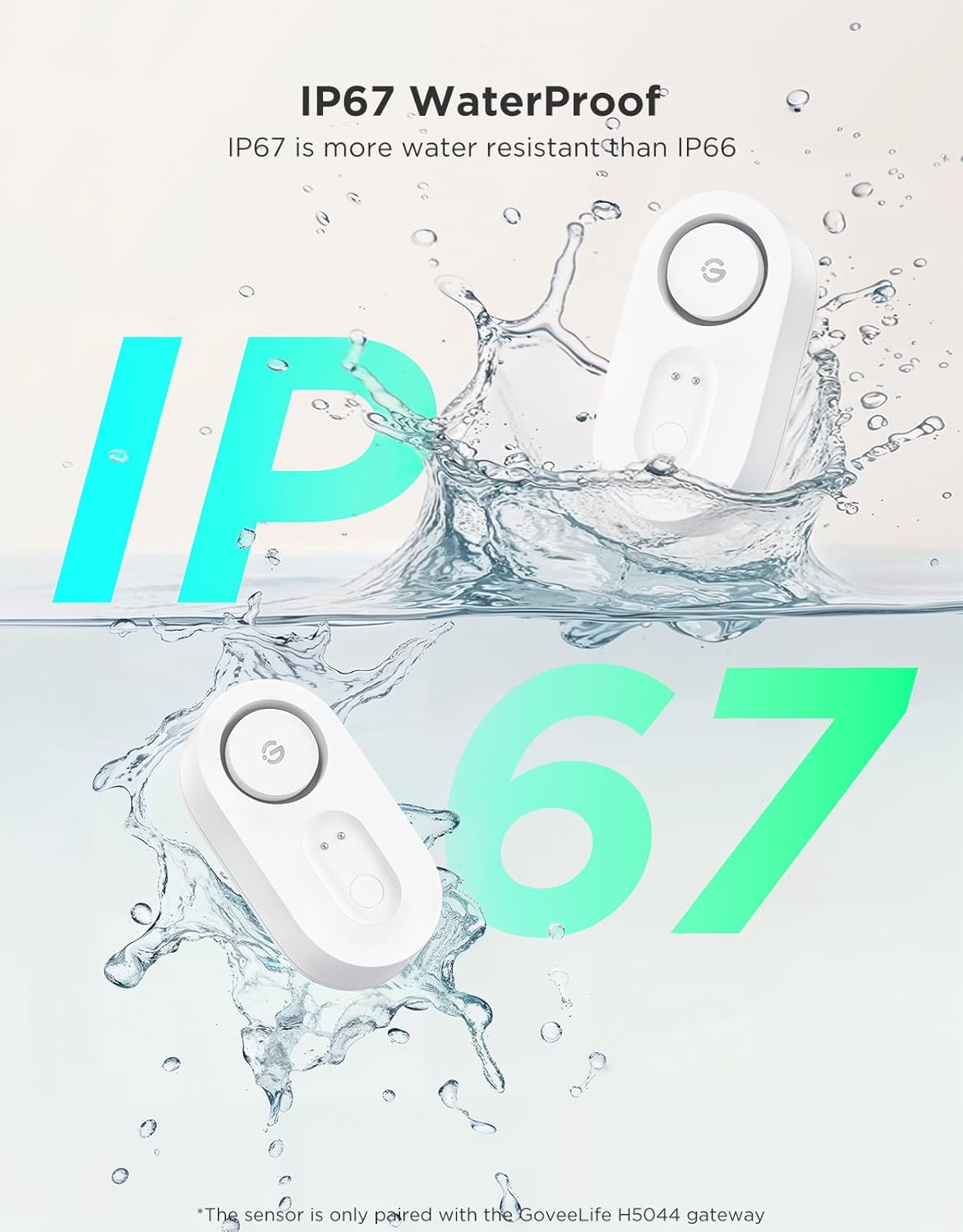 GoveeLife Water Leak Detector 3 Pack with 105dB Adjustable Alarm, Water Alarm with Dual Sets Sensor Probes Leaks and Floods. Suit for Home, Basement, and Kitchen(Cannot Connect to Wi-Fi Directly)