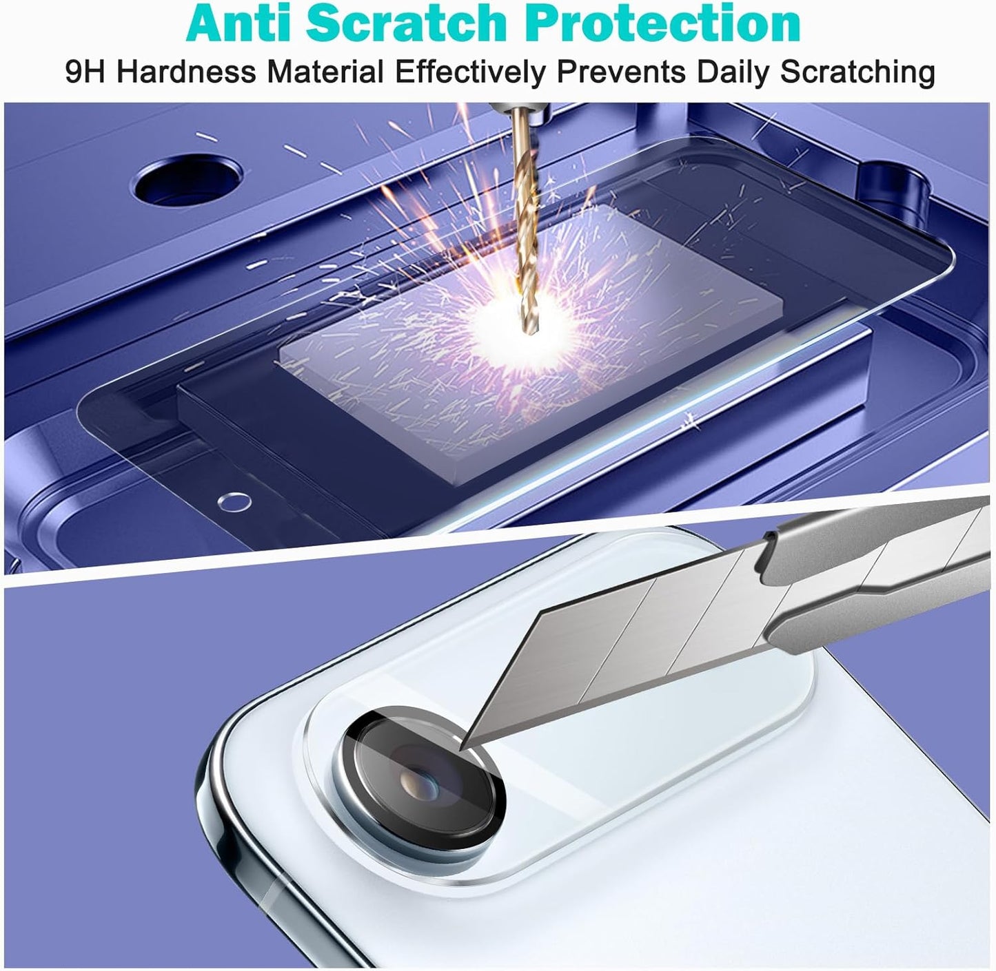 PEHAEL 3+3Pack for iPhone Air Privacy Screen Protector with Camera Lens Protector Full Coverage Anti-Spy Tempered Glass Film 9H Hardness Easy Installation Bubble Free [6.5 inch]