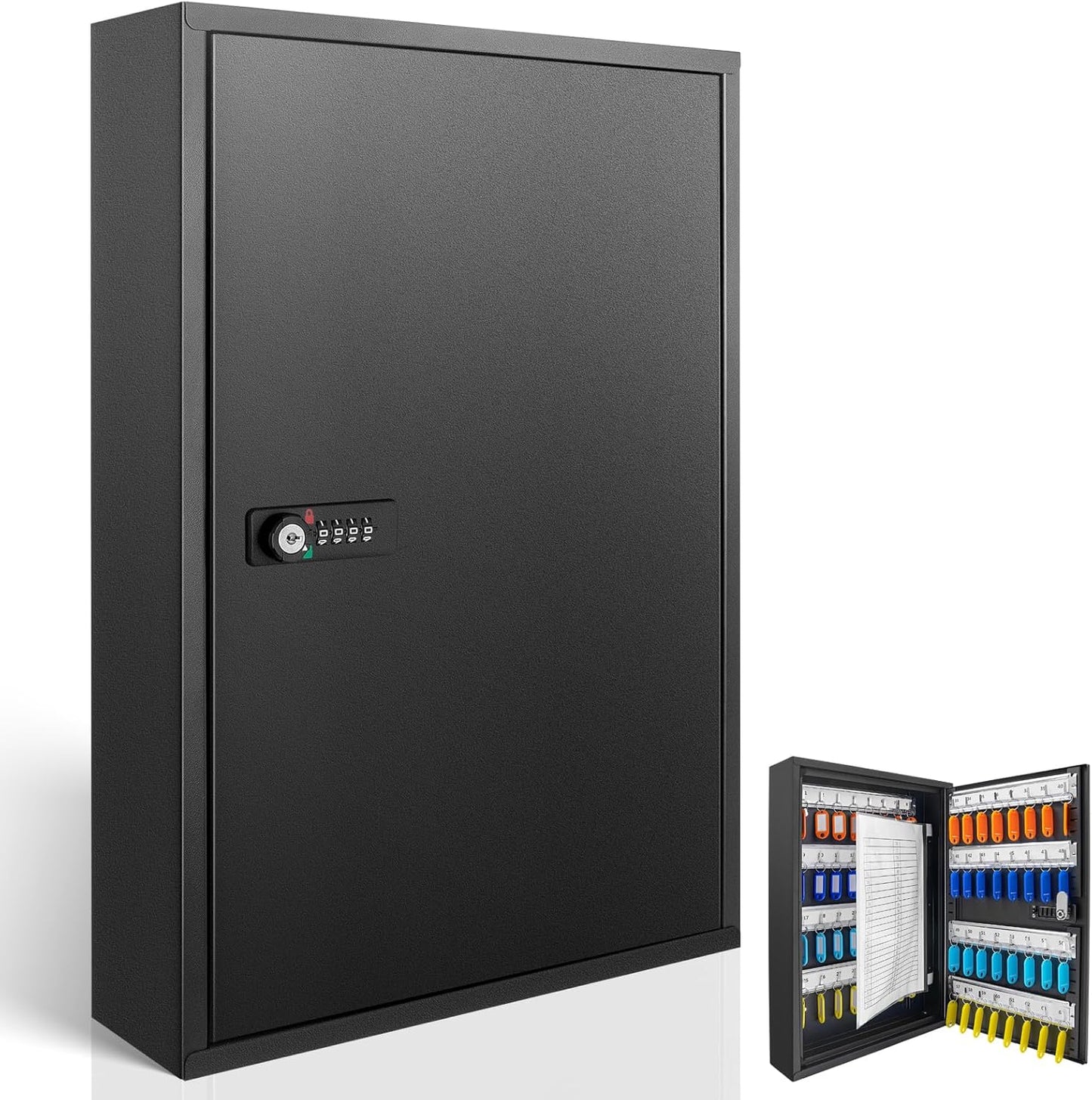 Key Cabinets, Key Organizer Box(64 Keys),Key Cabinet Wall Mount, Key Lock Box Wall Mount for Hotels Offices Property Management Apartment Complexes Car Lots Car Dealerships and Repair Shops