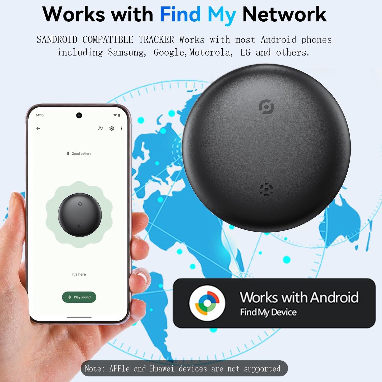 Bluetooth Smart Tags for Android,Air Tracker Tags-4 Pack Android,Keys Finder,Item Locator Works with Google Find Hub App(Android only),Android Tracker Tag for Keys,Luggages,Backpack,Wallet