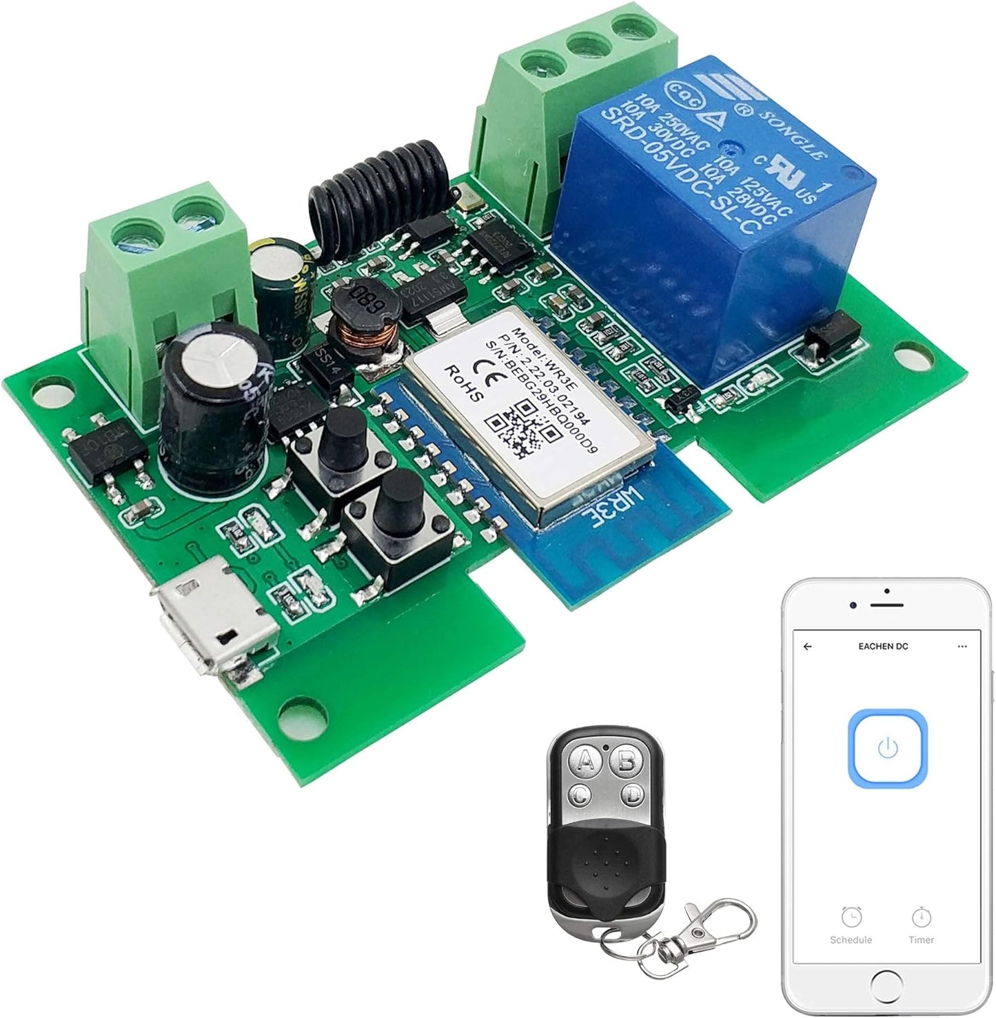 WiFi Inching/Selflocking Relay Modules WiFi Momentary Switch with 433 MHz RF Remote Control(Tuya SmartLife APP)