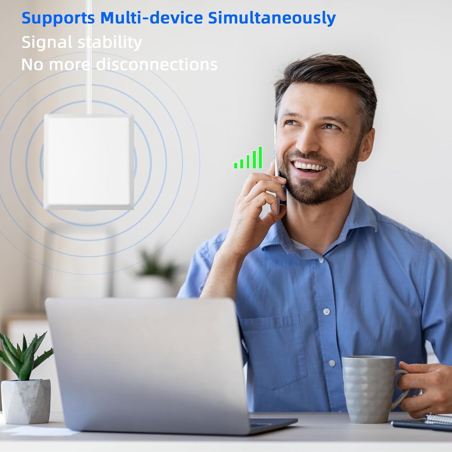 Cell Phone Booster for Home & Multi-Room,Up to 7,000 sq ft,Cell Phone Signal Booster for Band 5/12/13/17,Boost 5G 4G Data for All U.S. Carriers FCC Approved Cell Signal Booster