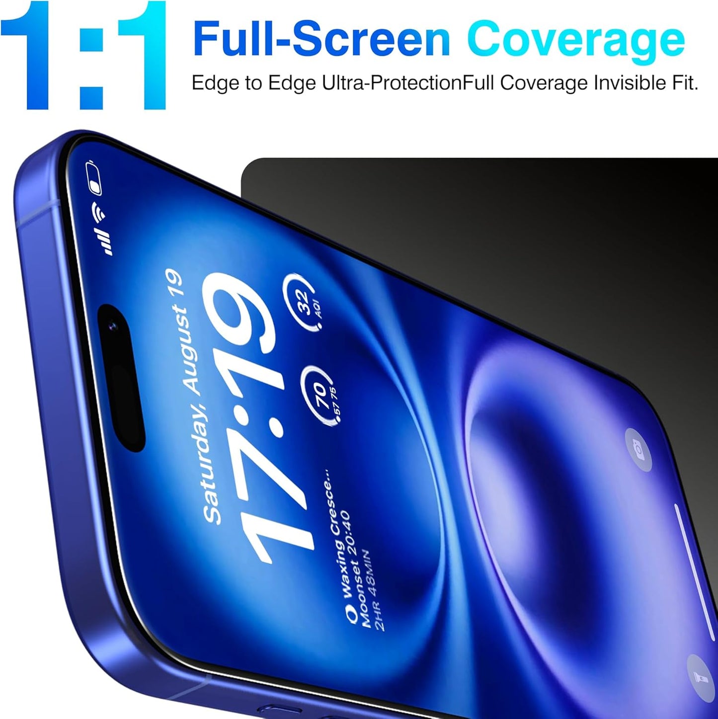 EZ-GLAZ- 4 Pack for iPhone 16 Screen Protector [6.1"] With 2 Pack Camera Lens Protector, 9H+ Hardness 12FT Military Grade Shatterproof Scratch Resistant Durable Tempered Glass Film with Flawless Fit Kit, HD Clear