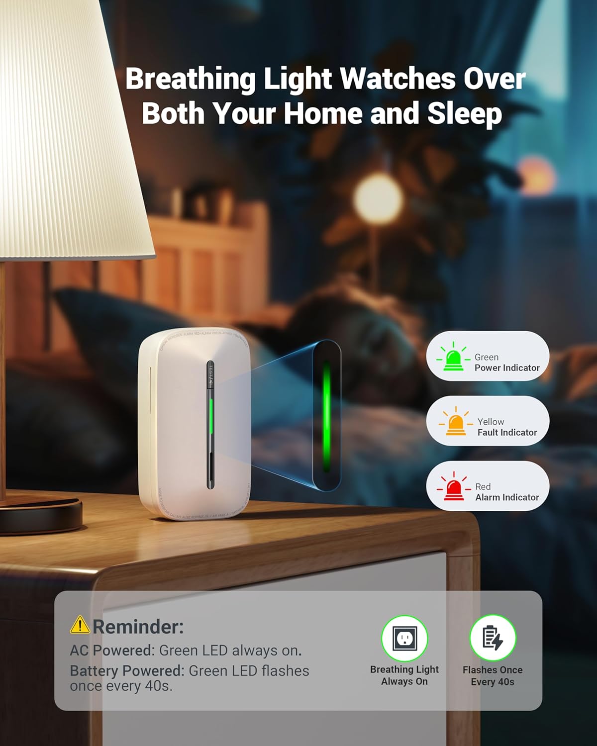 Ecoey Carbon Monoxide Detectors Plug-in with Advanced Electrochemical Sensor 10 Year Carbon Monoxide Detector Foldable Plug with Battery Backup CO Detector for Home and Kitchen FJ146A, 4 Packs