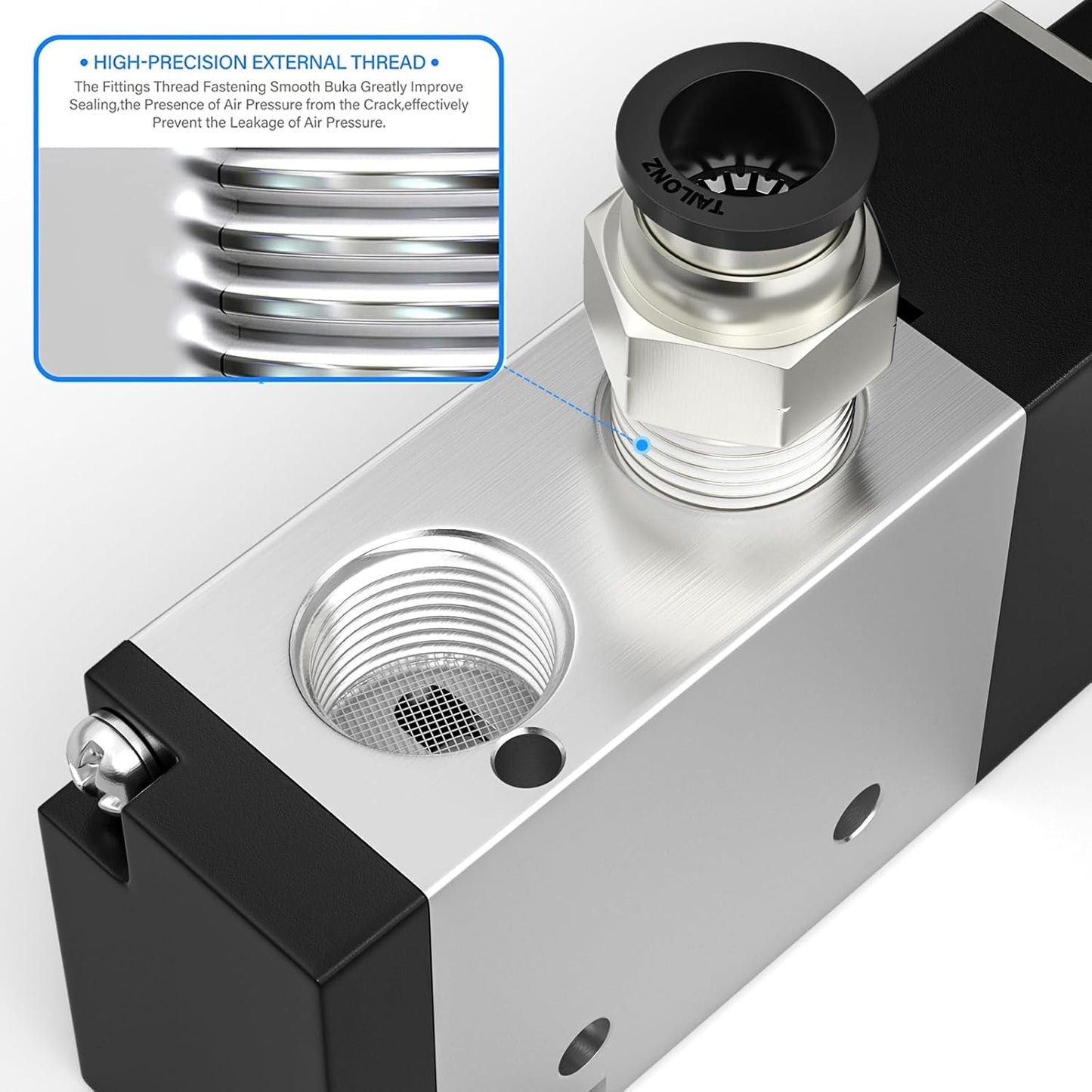 TAILONZ PNEUMATIC 1/8"NPT Solenoid Valve 3V110-06 DC12V Single Coil Pilot-Operated Electric 2 Position 3 Way Connection Type (Junction Box)