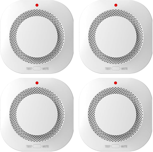 Photoelectric Smoke Detector Fire Alarm, Battery Operated, Smoke Alarm with Test Button & Low Battery Signal, LED Warning Light, 85-Decibel Alarm Sound, Easy Installation for Living Rooms and Bedrooms