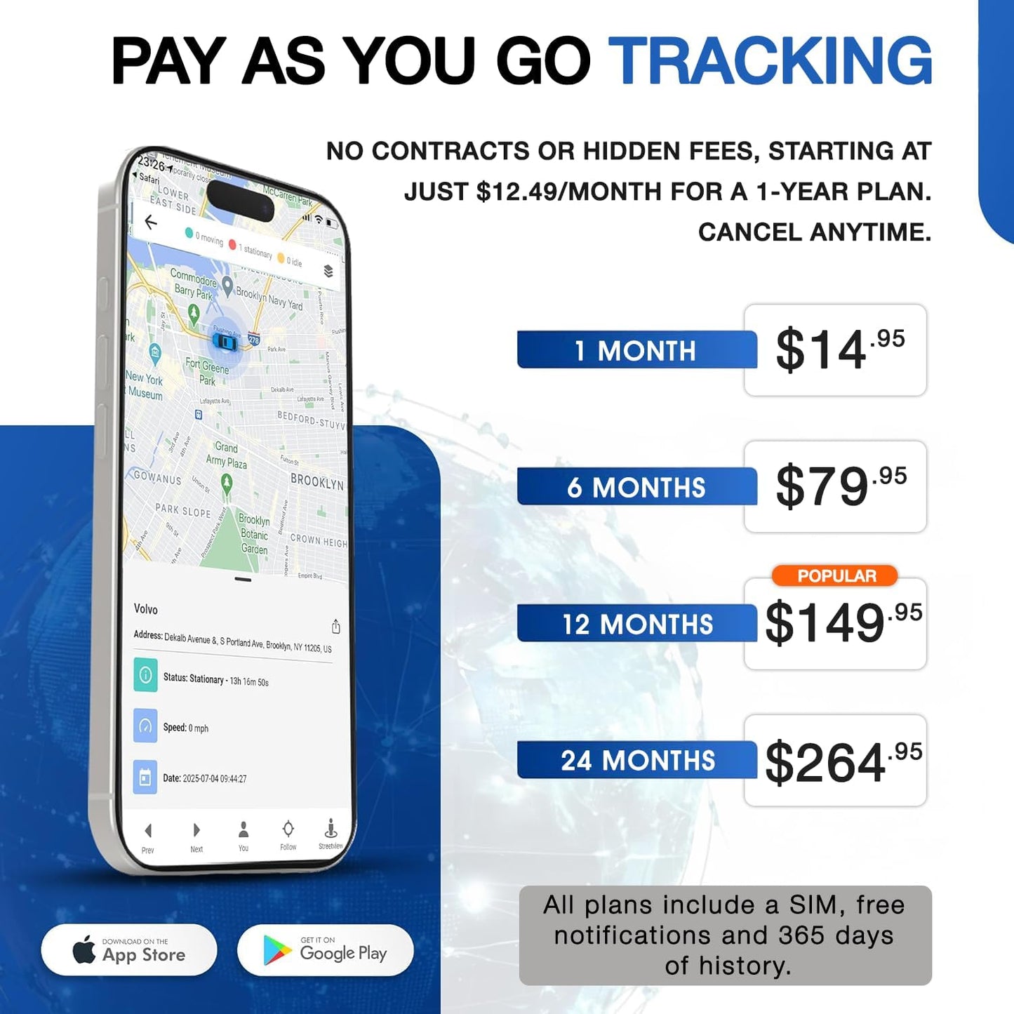 REWIRE SECURITY Geo Track Mini 4G GPS Tracker for Vehicles – Real-Time Vehicle Tracking Device for Car, Van, Motorhome | Easy Battery Install | Live App Tracking | 4G Fleet Tracking