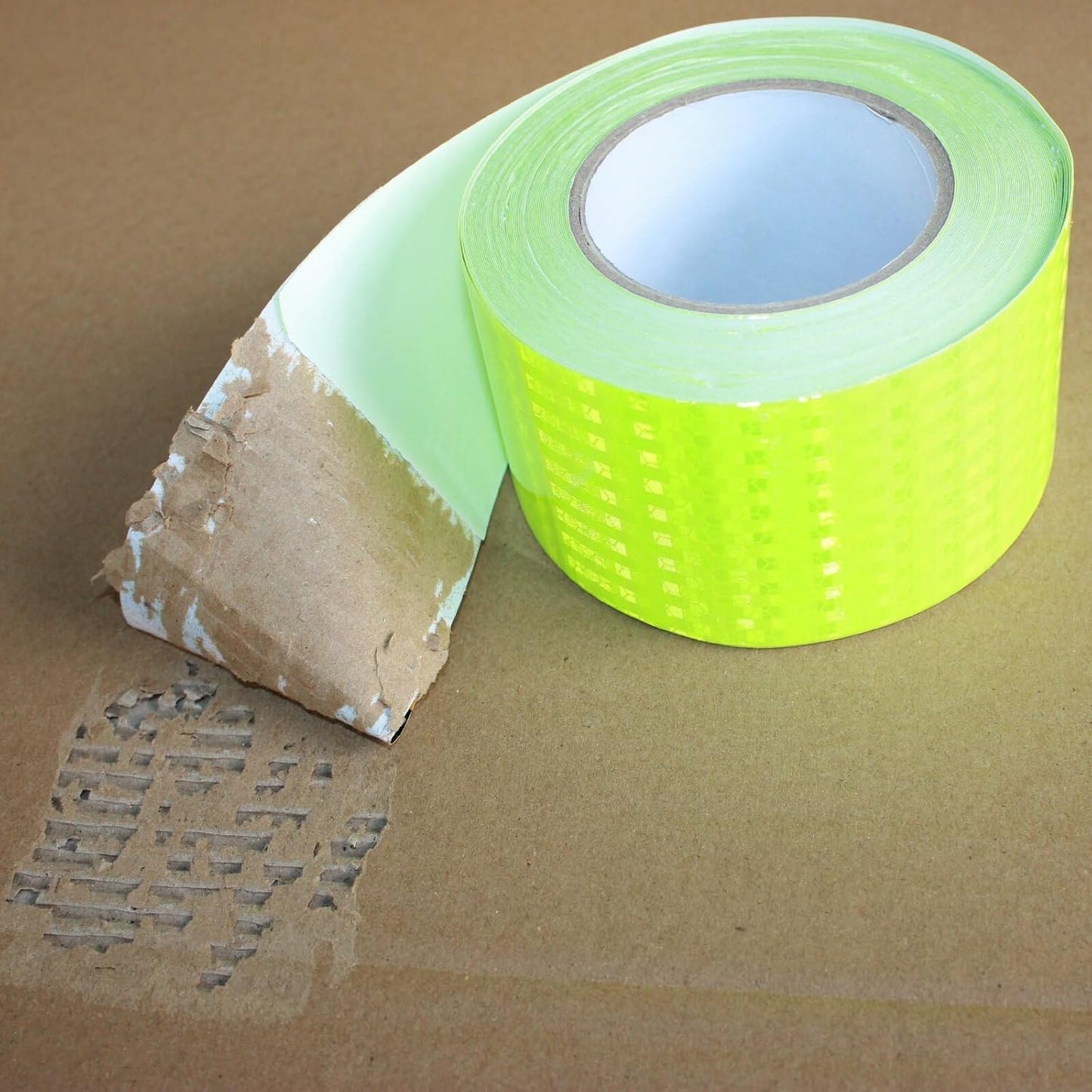 Fluorescent Green Reflective Tape Outdoor Waterproof 3 inch Wide, High Visibility Warning Industrial Marking Tape, Safety Stickers (68 feet)