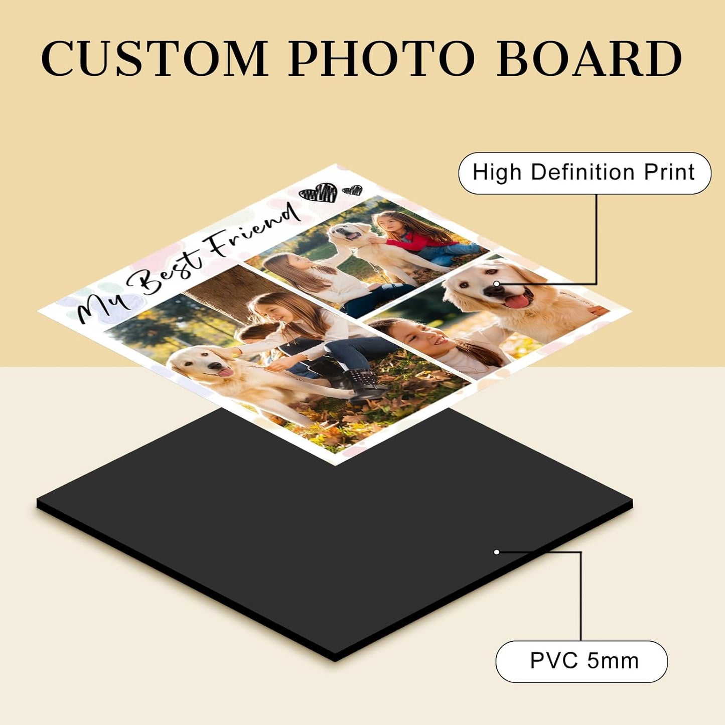 Custom Photo Frame with Stand, Personalized Picture Display, MDF and Wood Construction, Desktop Decor, Multiple Designs, Customizable Gift for Family and Friends
