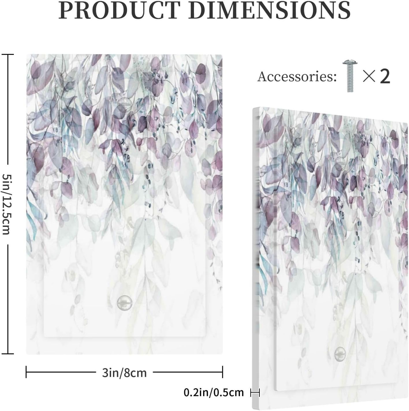 Hazy Leaves Ivy Nature Plants Eucalyptus Leave Light Switch Cover Plate 1 Gang No Device Blank Electrical Wall Plates Faceplate Decorative Switch Plate Covers for Bedroom Home Decor