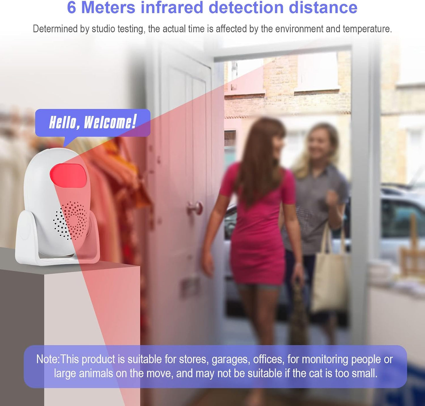 Motion Sensor Alarm with 17 Chimes 3 Alarm Modes 4 Volume Levels Wireless Motion Detector Alarm with Remote 110dB Home Security Alarm (2 Motion Detector, 2 Remote Control)