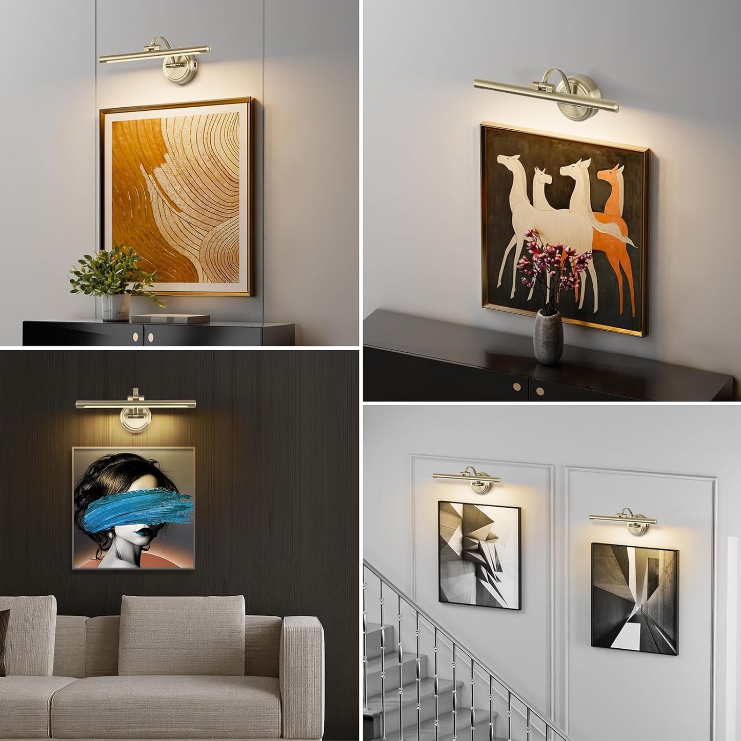 Picture Light for Wall, Battery Operated Art Light, Picture Frame Light with Remote & Timer, Cordless Wall Light with 3 Colors Modes for Pantings, Photo Gallery(Antique Bronze, 15.7inch)