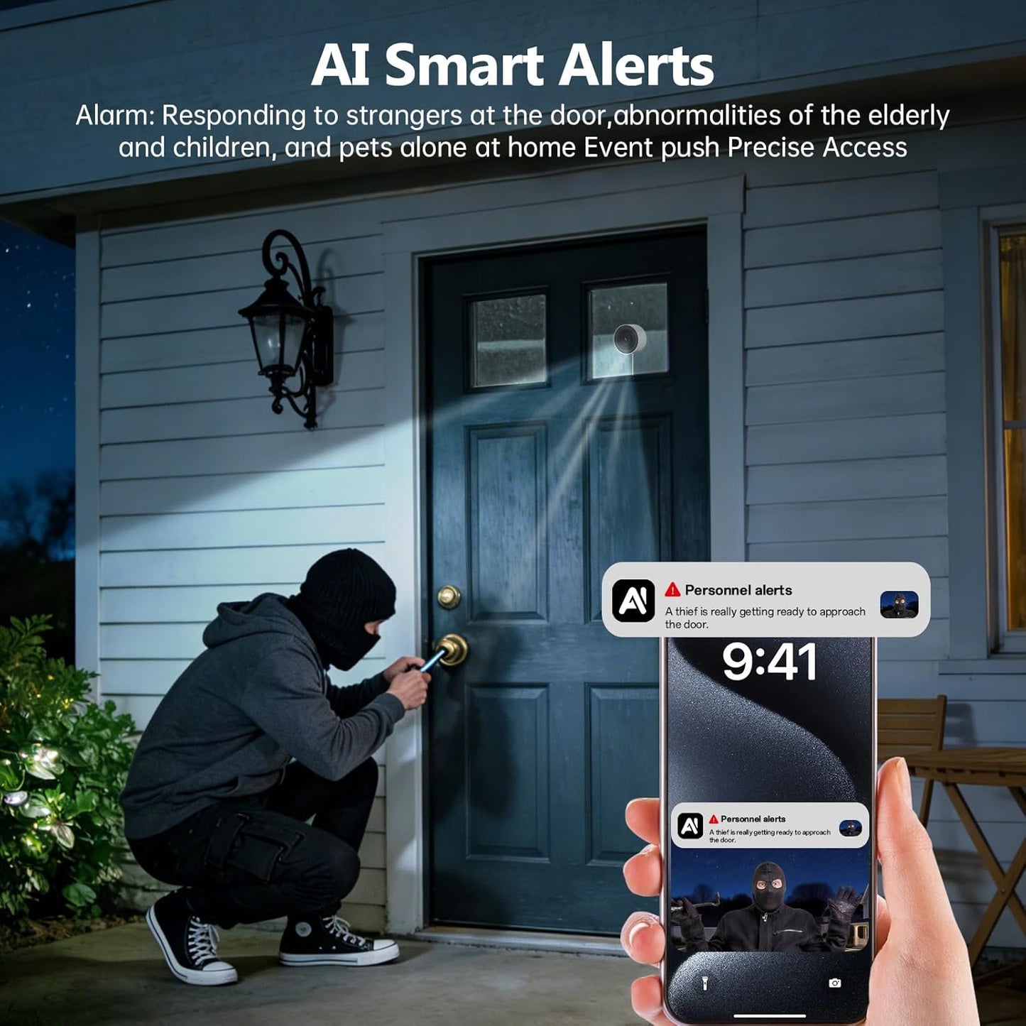 2K No Drill Window Camera-2 Pack Indoor Cameras for Home Security with Starlight Night Vision, AI Smart Detection, 911 Emergency Dispatch,US Based Cloud,2 Way Talk,24/7 Recording