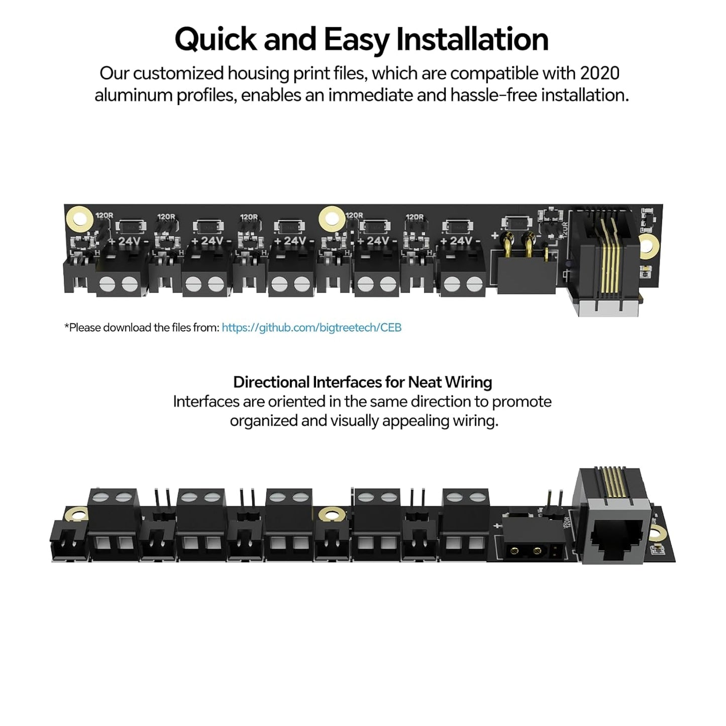 BIGTREETECH CEB V1.0 CANbus Expansion Board Perfect for 2020 Aluminum Profiles Support Klipper, EBB SB2240/SB2209 EBB36/42 CAN+Octopus Pro H723, Manta M4P/M5P/M8P Control Board