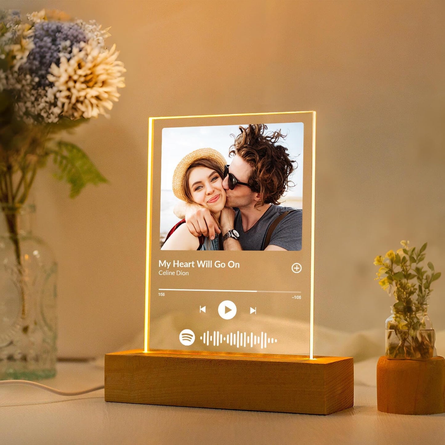 Custom Spotify Picture Frame, Customized Music Picture Frames, Personalized Photo Frames, Personalized Anniversary Valentines Day Gifts for Women Men Her Him Couple