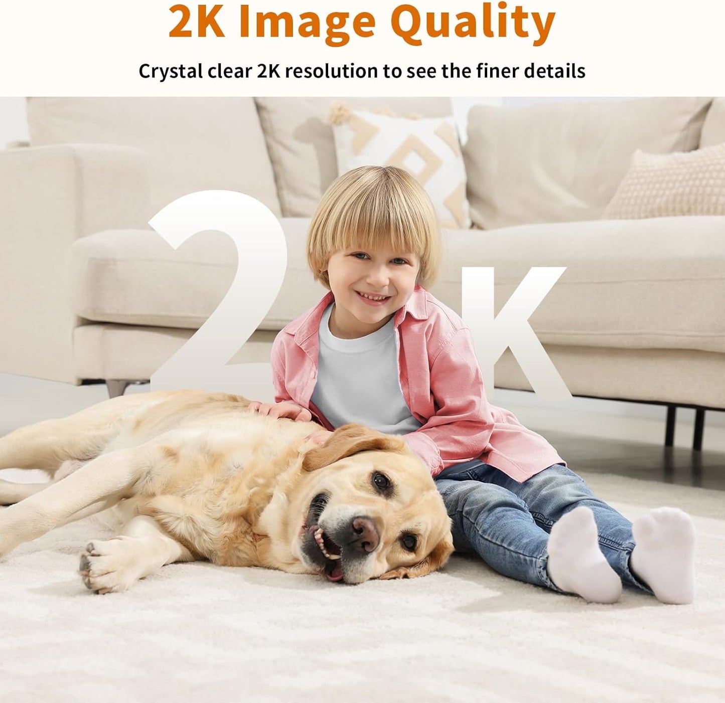 Alaga WiFi Indoor Security Camera, Baby Monitor, AI Motion Detection, 2 Way Audio, Night Vision, Cloud and SD Card Storage, Compatible with Alexa and Google Assistant, with 32G TF Card