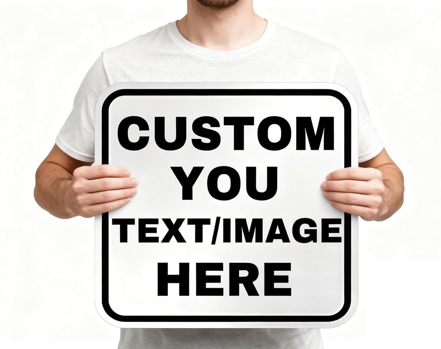 Custom Aluminum Signs – Personalized Weatherproof Metal Signs for Indoor & Outdoor Use – Multiple Sizes – Add Text/Logo – Optional Reflective & Double-Sided Printing – for Home, Business, Hazard, Garden, Door & Commercial Use (square, 18x18inch)
